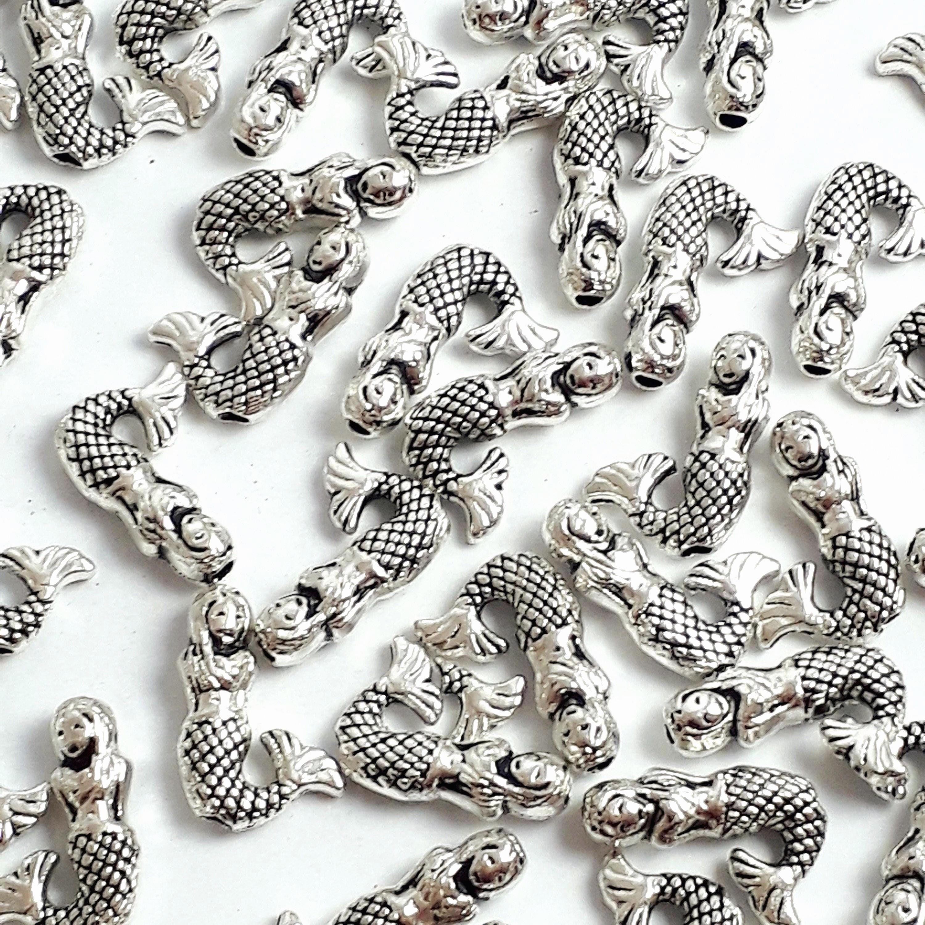 Mermaid Antique Silver 13x9mm - 20pcs