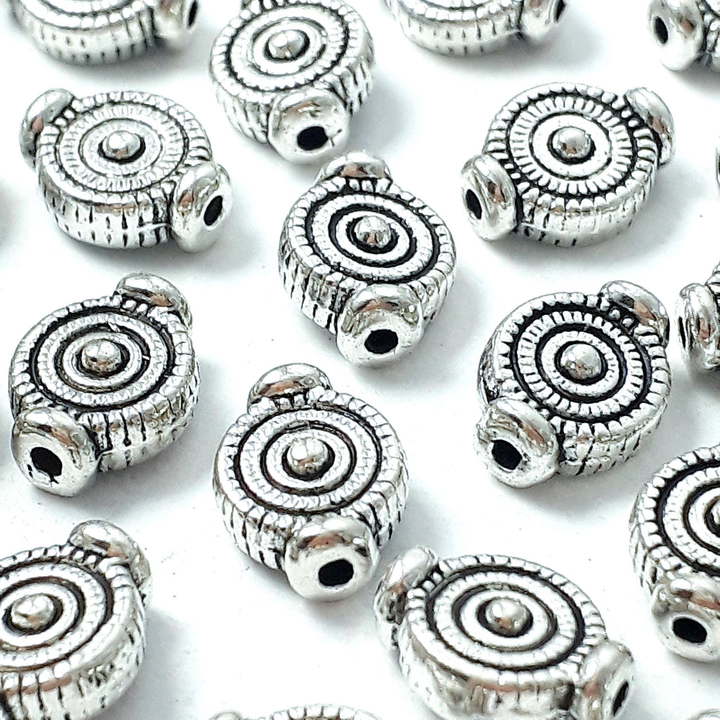 Pattern Coin Antique Silver 10x7mm - 20pcs