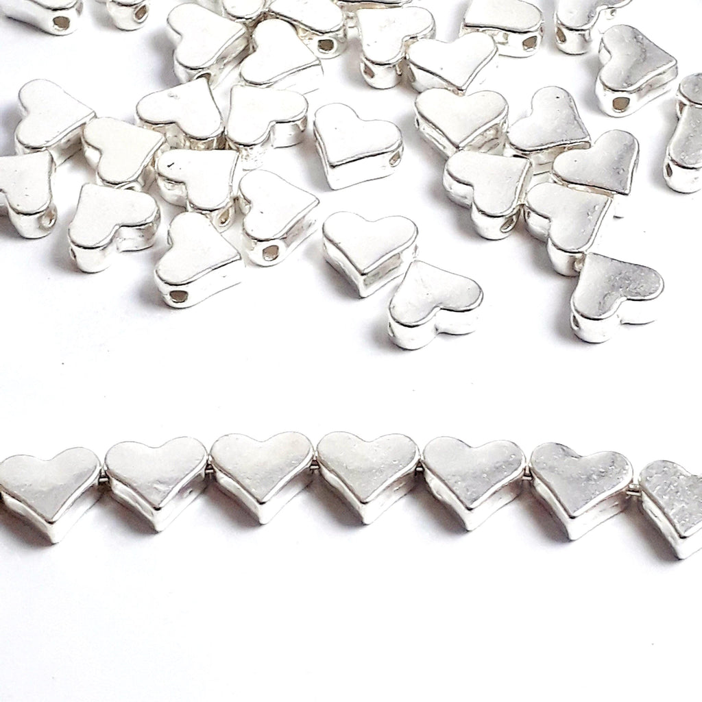 Small Silver Plated Love Heart 7x6mm - 20pcs