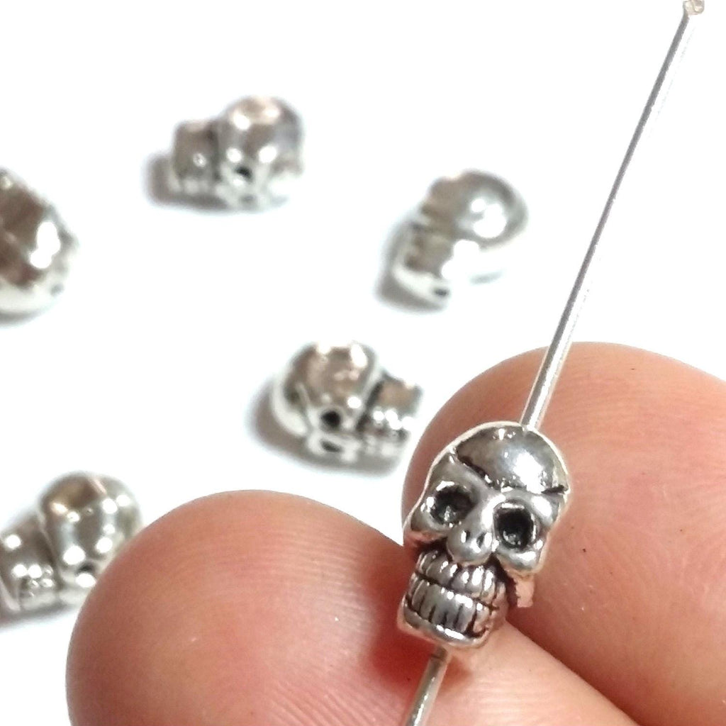 Small Skull Antique Silver 9x5mm - 10pcs