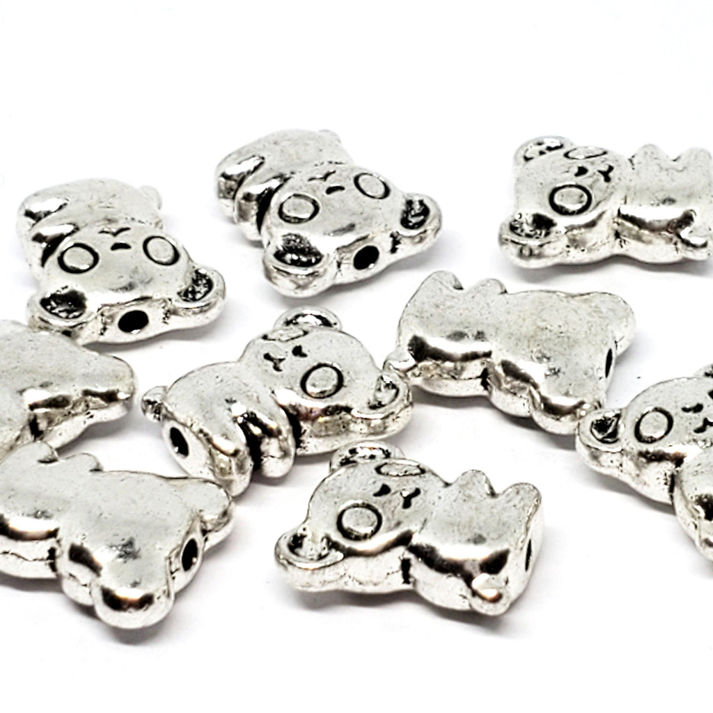 Koala Bear Antique Silver 13x12mm - 2pcs