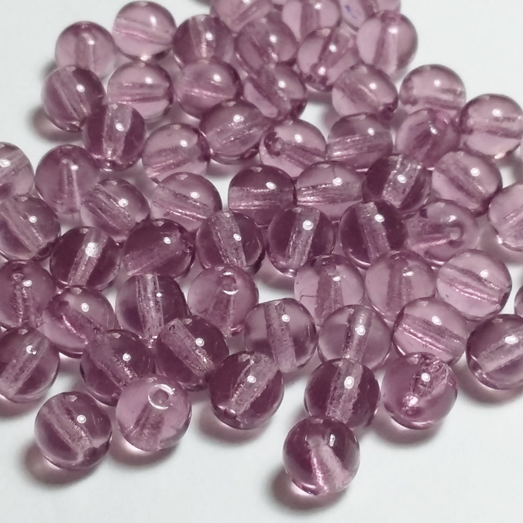 Light Purple Czech Glass 6mm - 40pcs