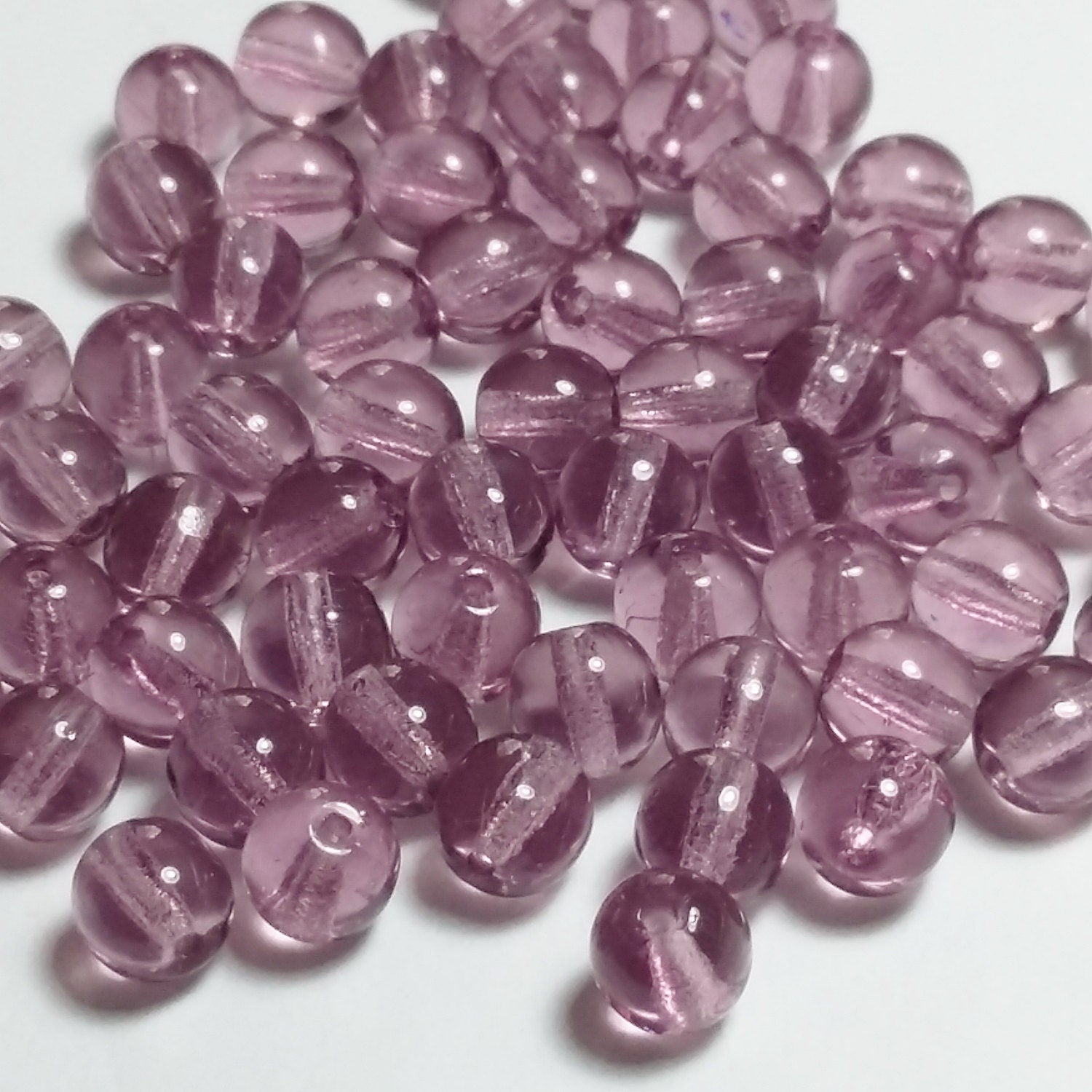 Light Purple Czech Glass 6mm - 40pcs