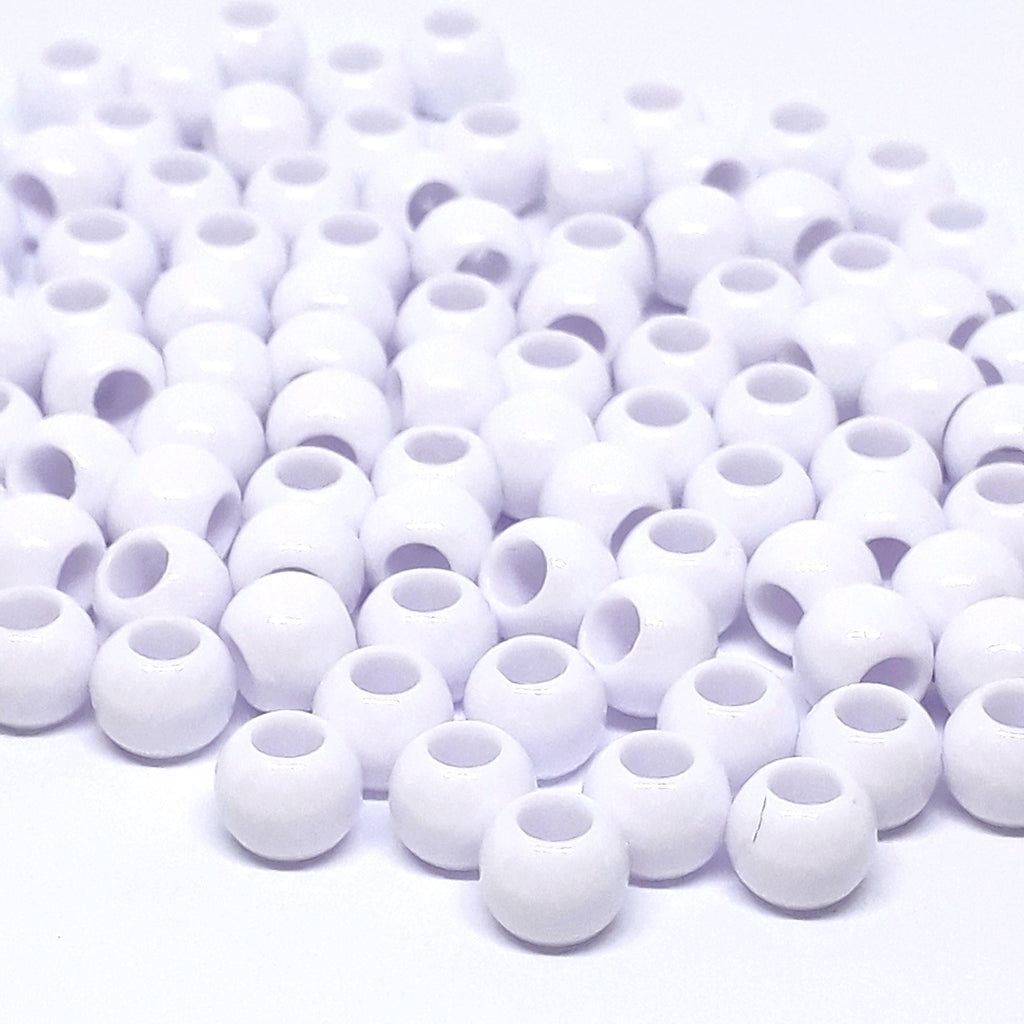 White Acrylic Pony 6x5mm - 200pcs