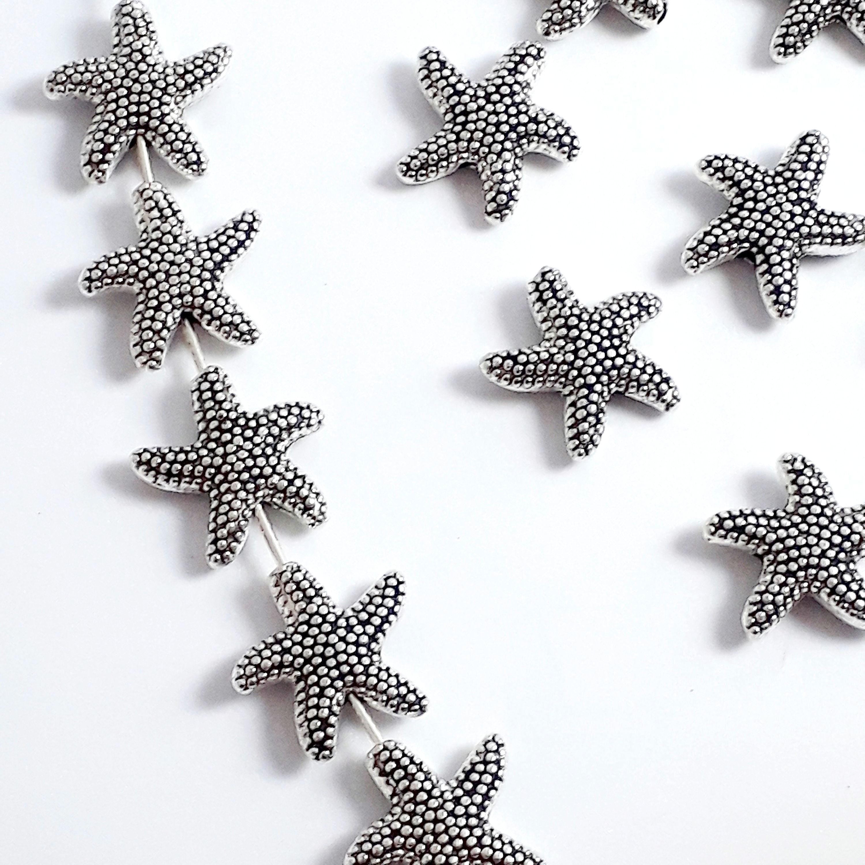 Starfish Antique Silver 14mm - 10pcs