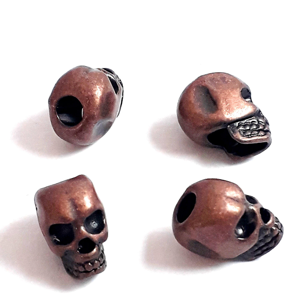 Antique Copper Skull 12x8mm - 6pcs