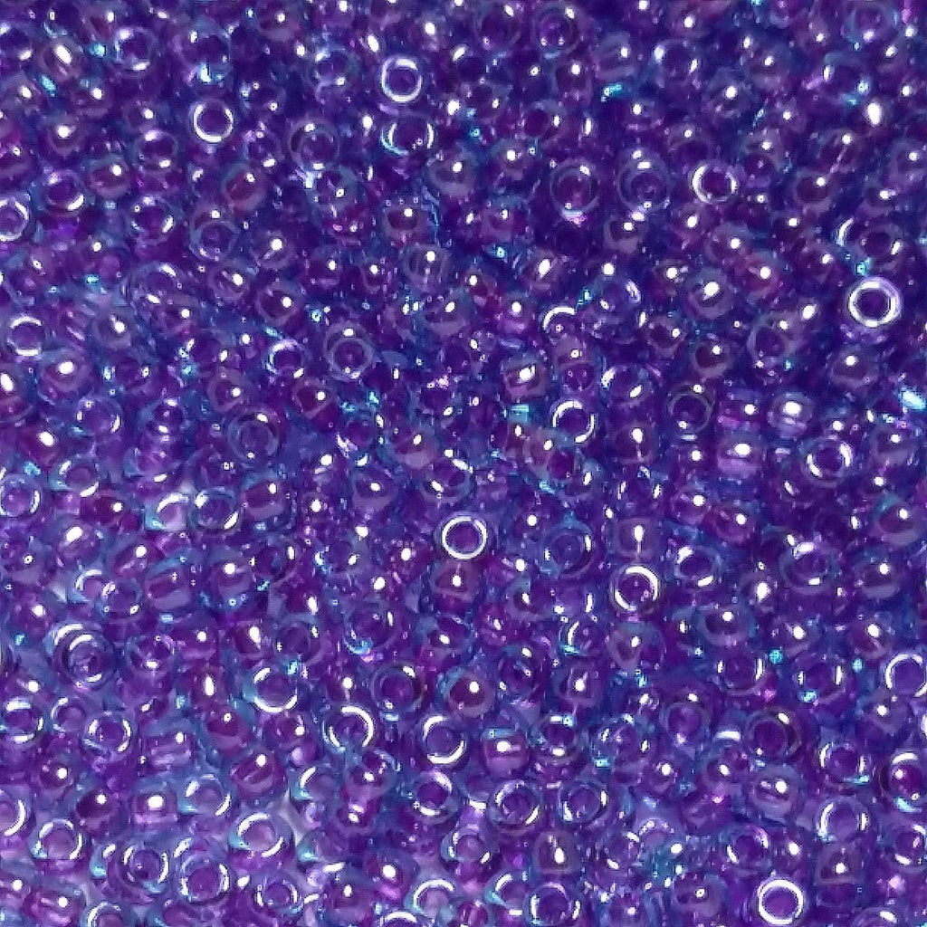 Aqua / Purple-Lined TOHO Seed Glass 11/0 - 10g