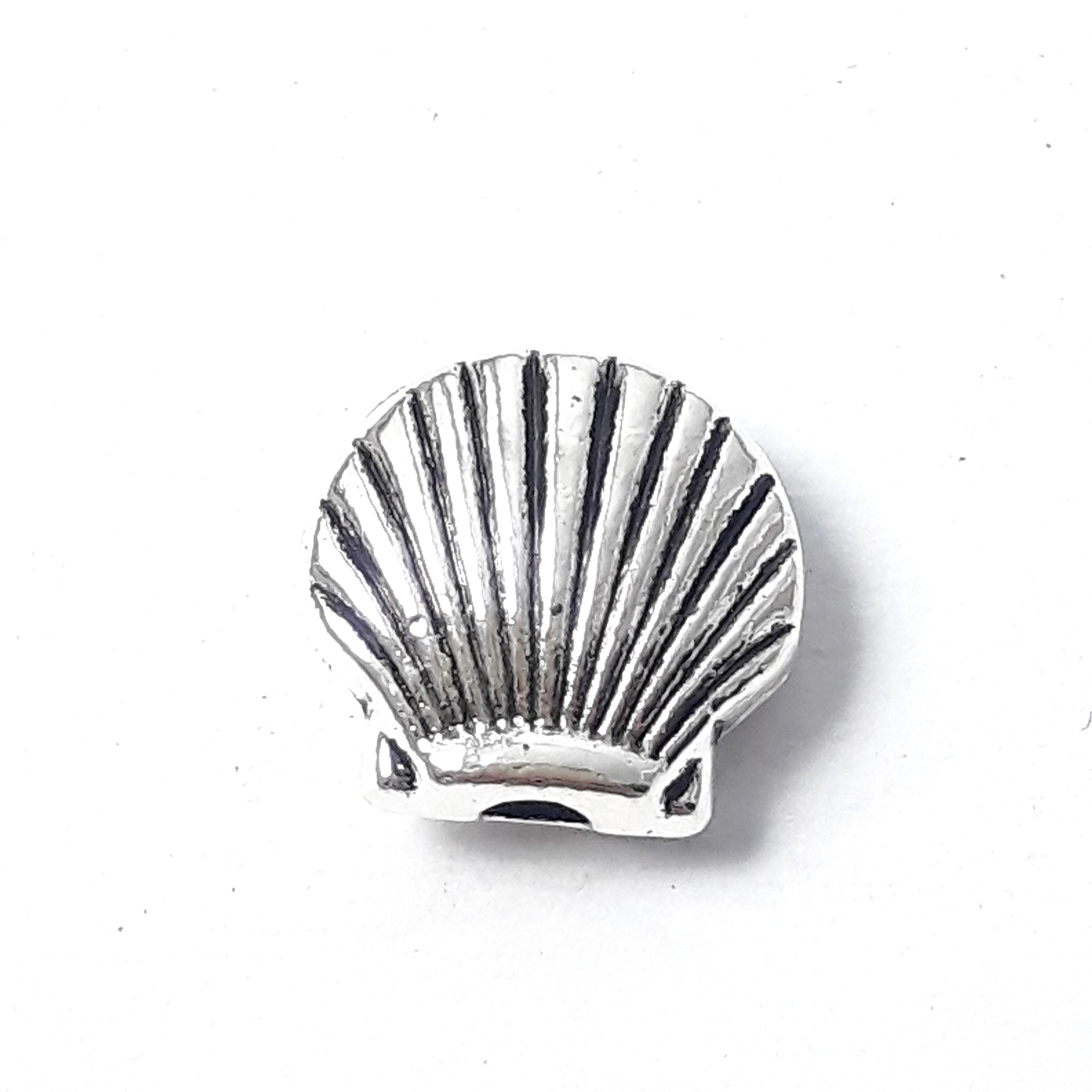 Scallop Shell Antique Silver 9x8mm - 10pcs