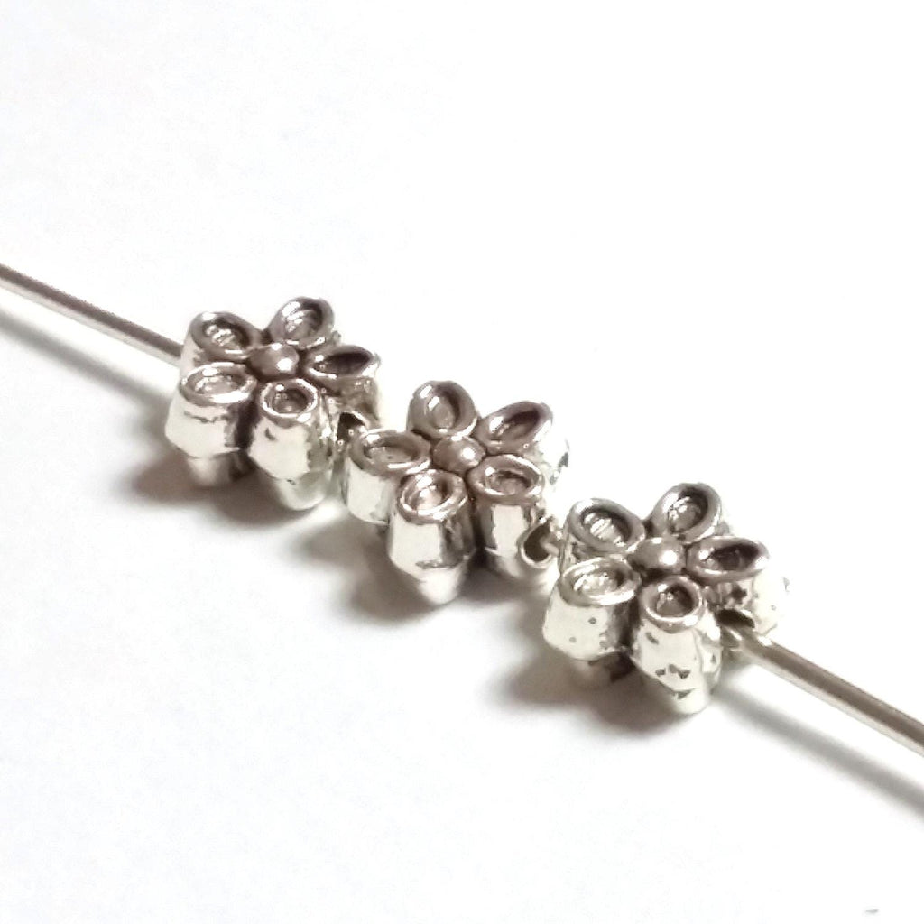 Flowers Antique Silver 7mm - 25pcs