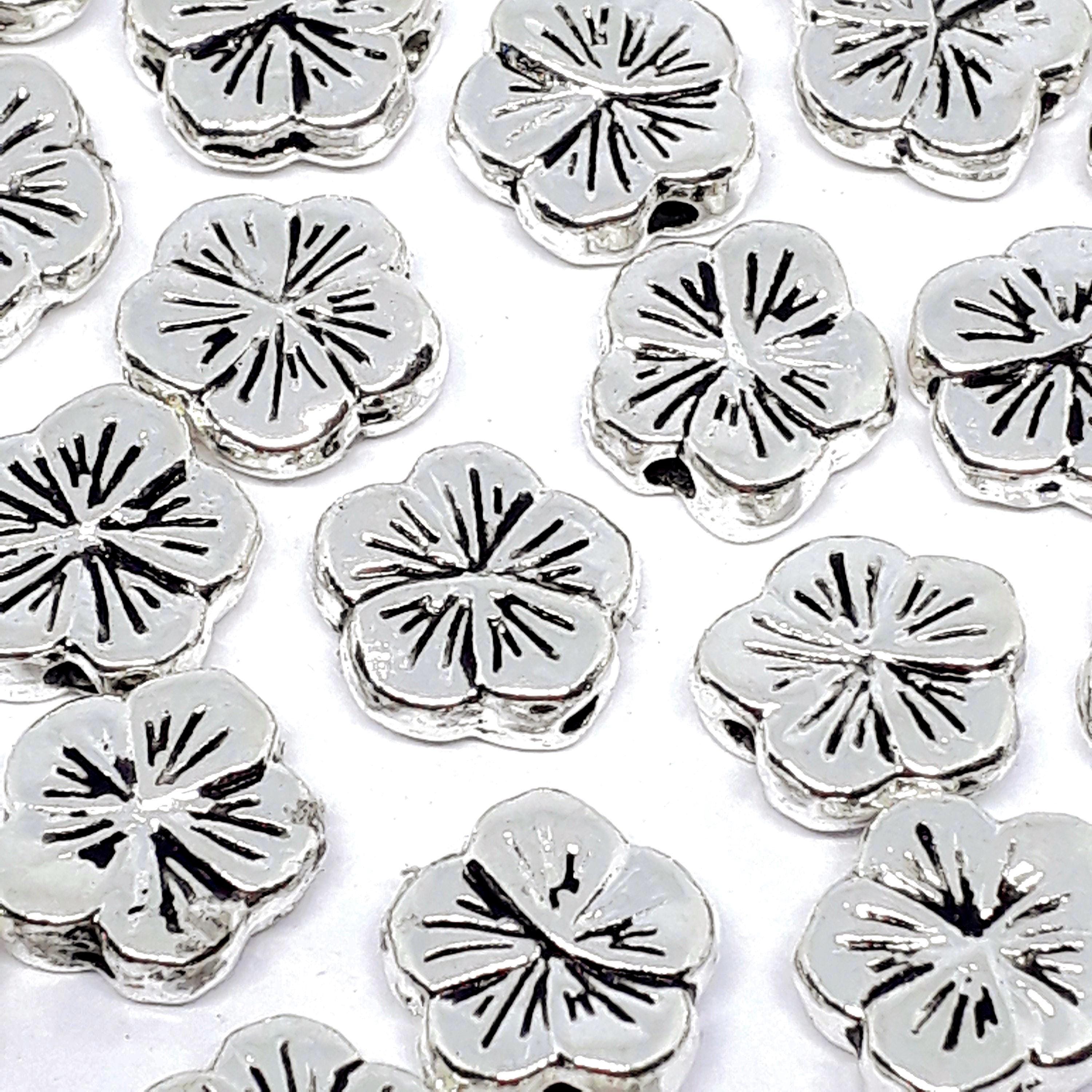 Flower Antique Silver 10mm - 10pcs