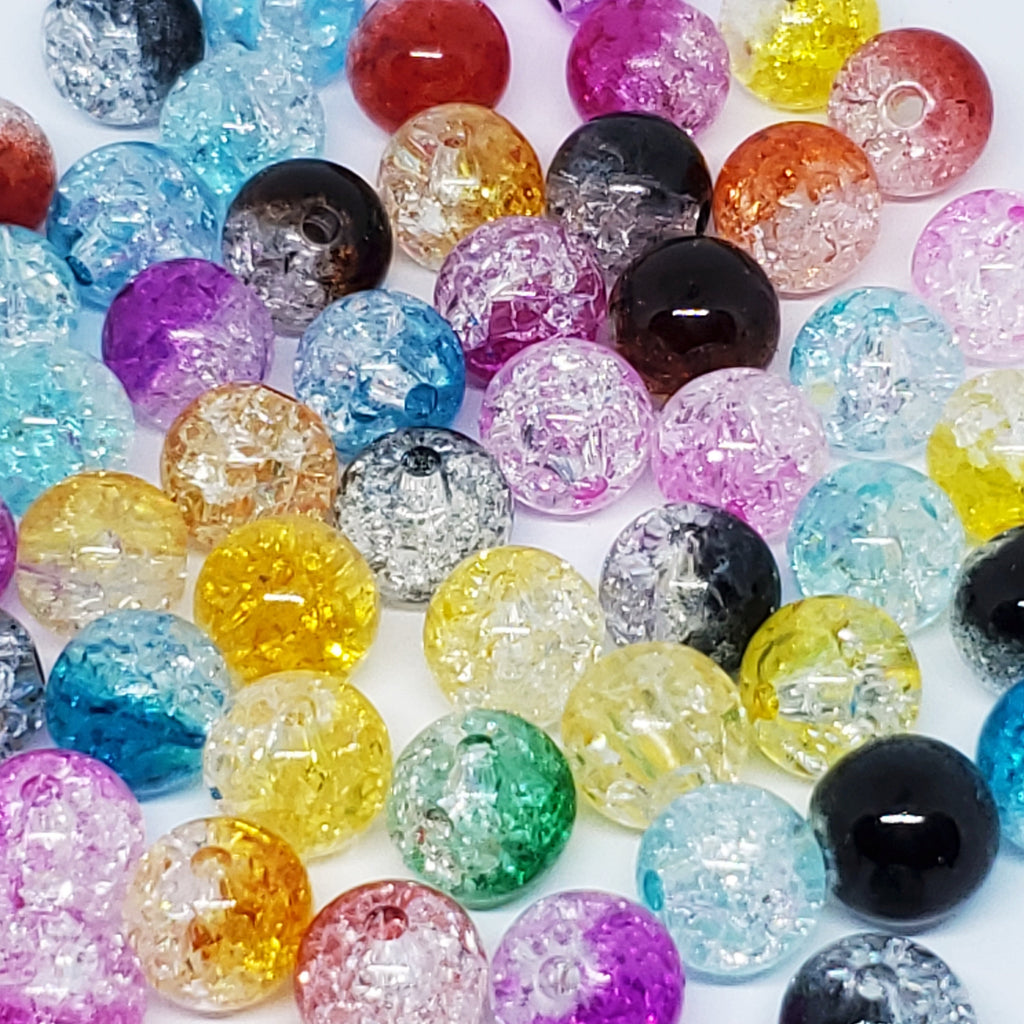 Acrylic Crackle Round 10mm - 25pcs