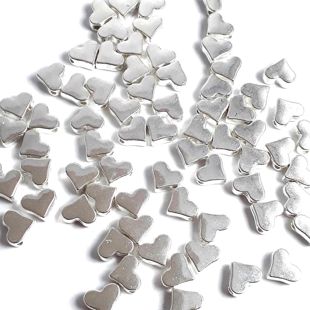 Small Silver Plated Love Heart 7x6mm - 20pcs