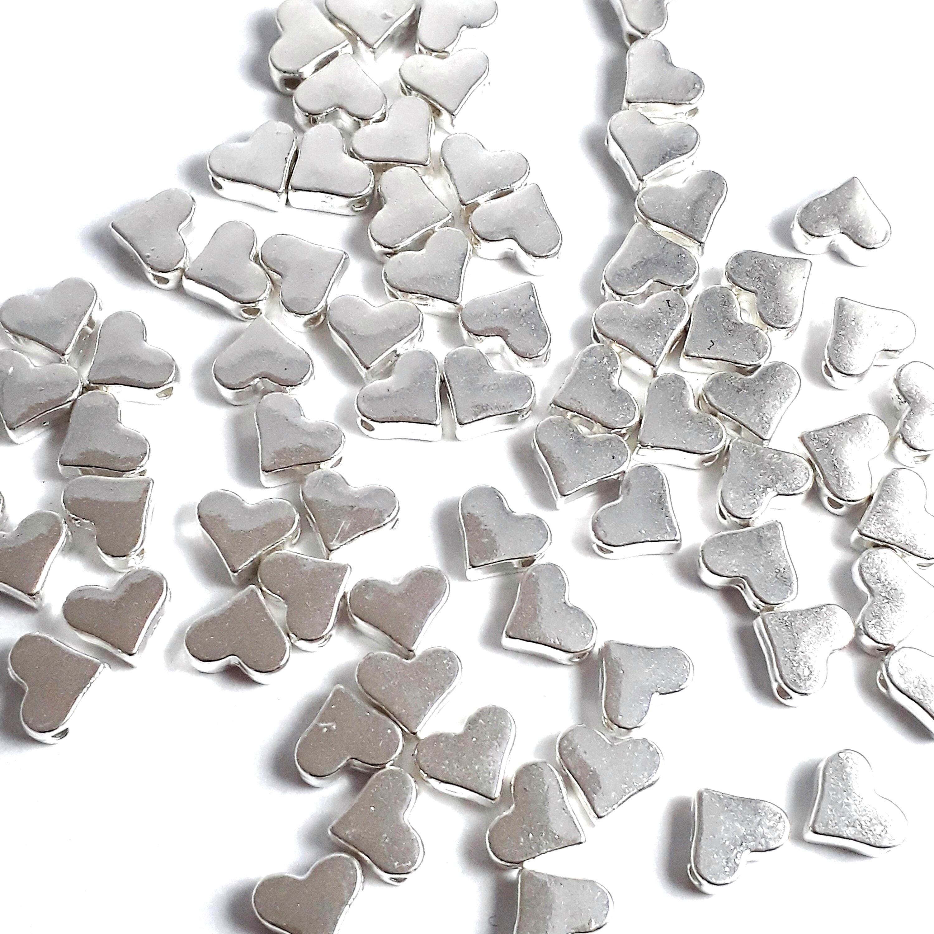 Small Silver Plated Love Heart 7x6mm - 20pcs