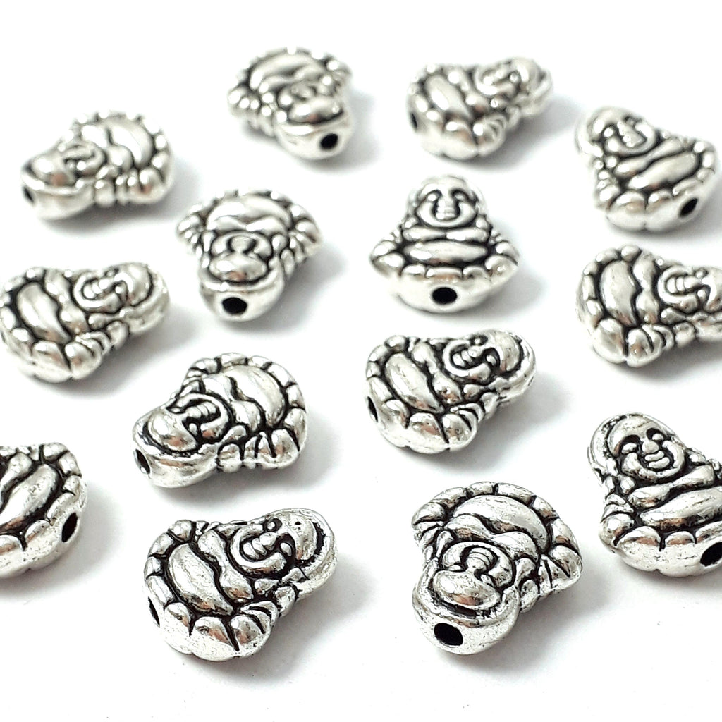 Maitreya Buddha Antique Silver 11x10mm - 10pcs