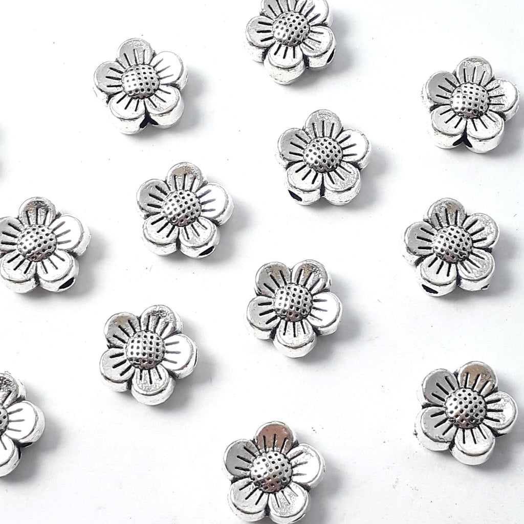 Flower Antique Silver 8mm - 20pcs