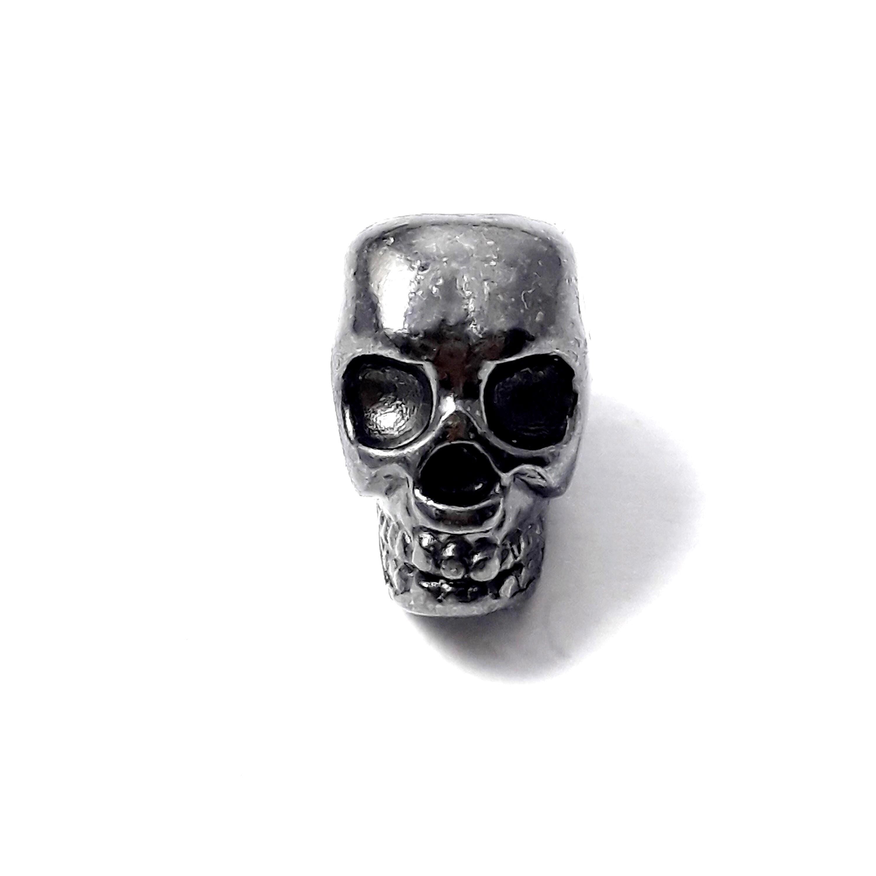 Gunmetal Plated Skull 12x8mm - 6pcs