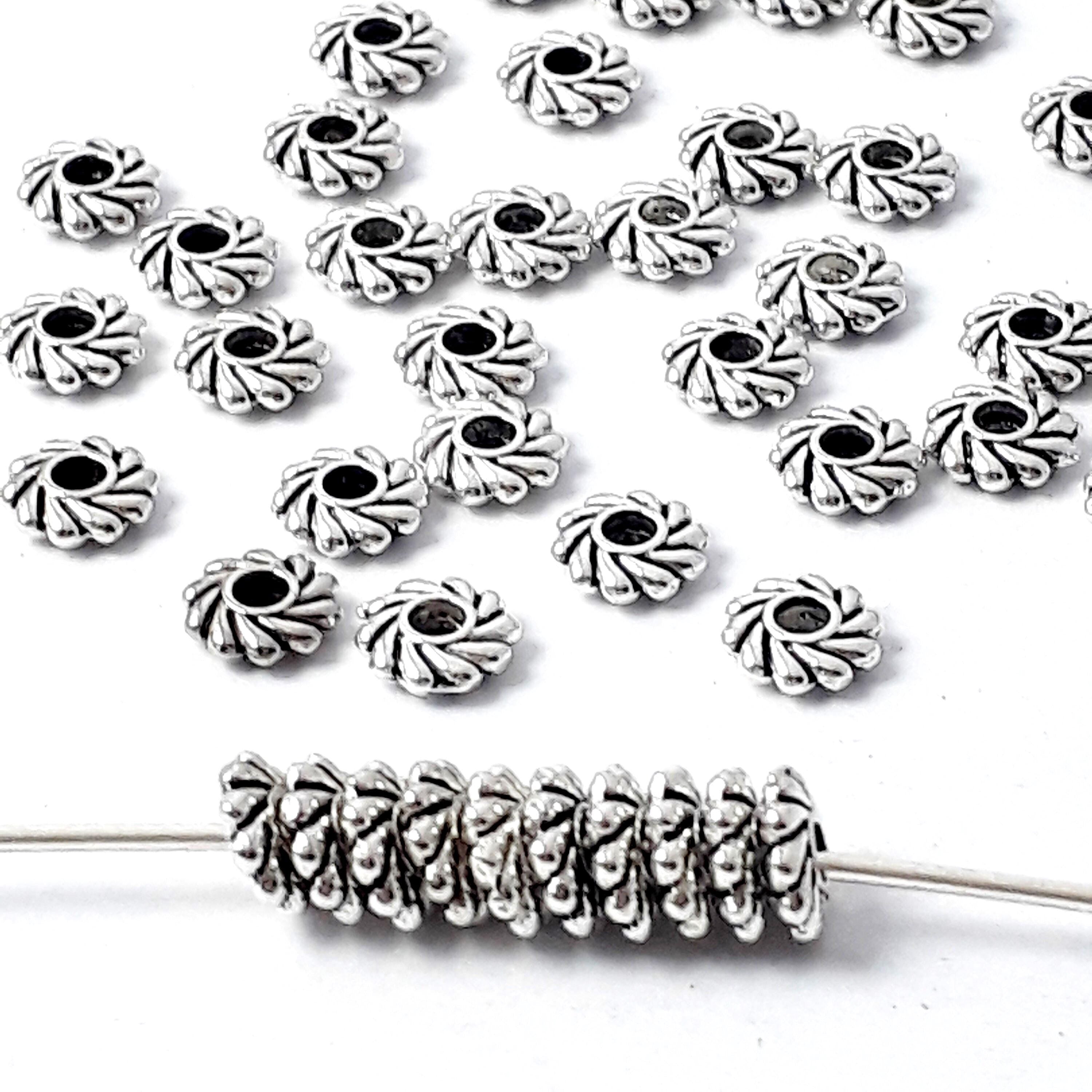 Small Flat Spacer Antique Silver 5mm - 50pcs