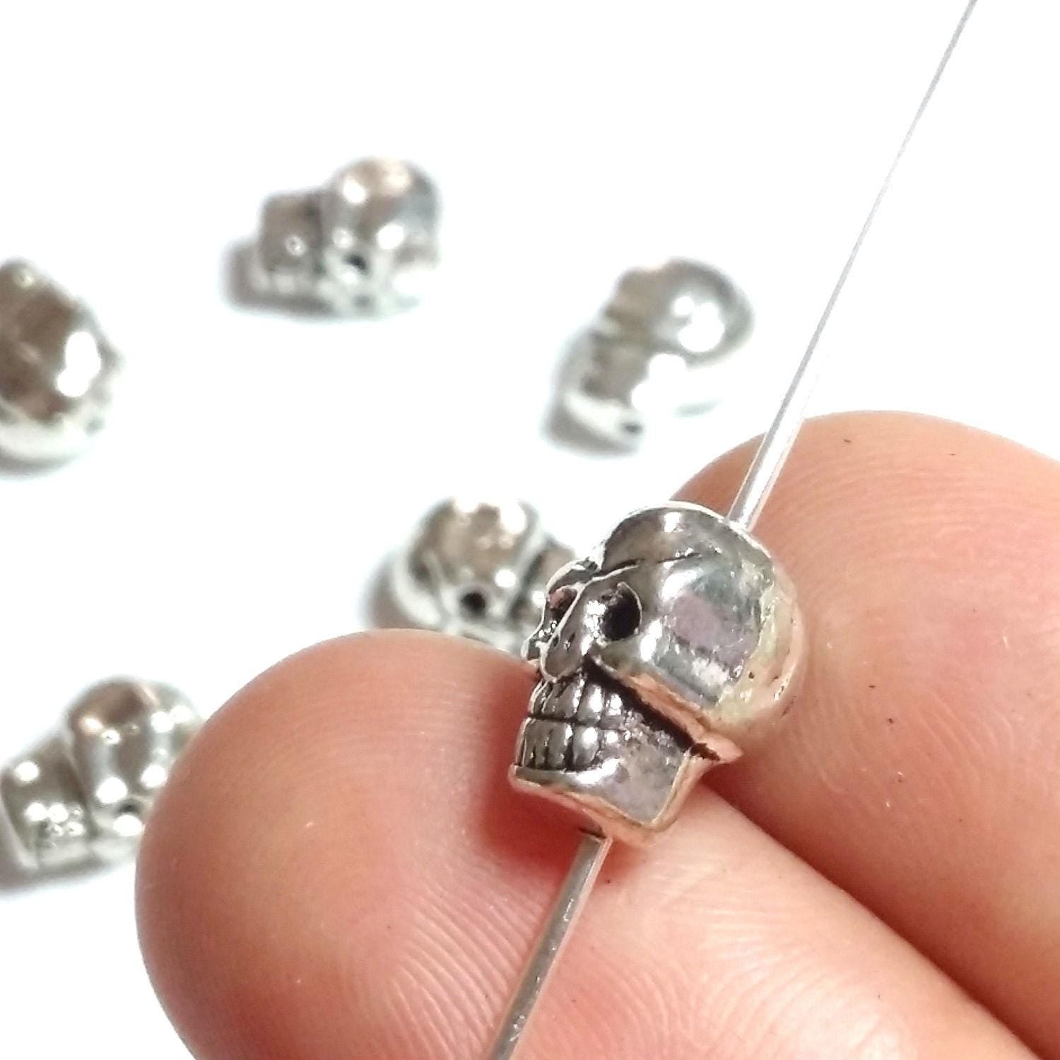 Small Skull Antique Silver 9x5mm - 10pcs
