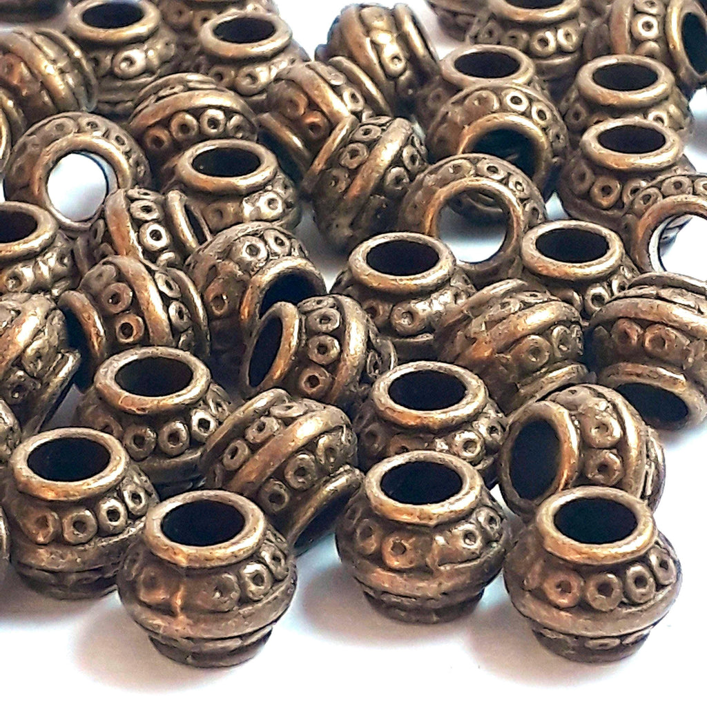 Big Hole Lantern Bicone Antique Bronze 9x7mm - 20pcs