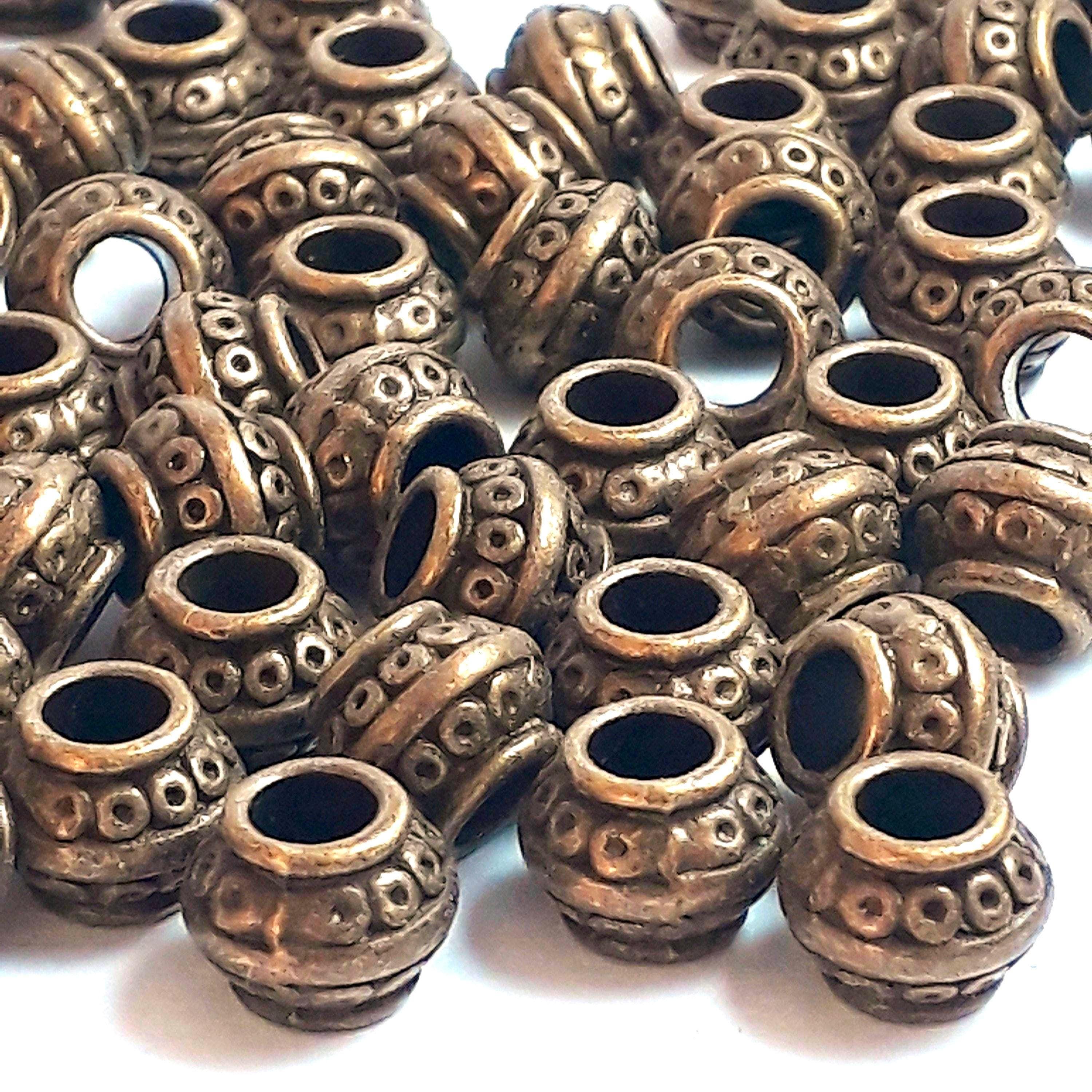 Big Hole Lantern Bicone Antique Bronze 9x7mm - 20pcs