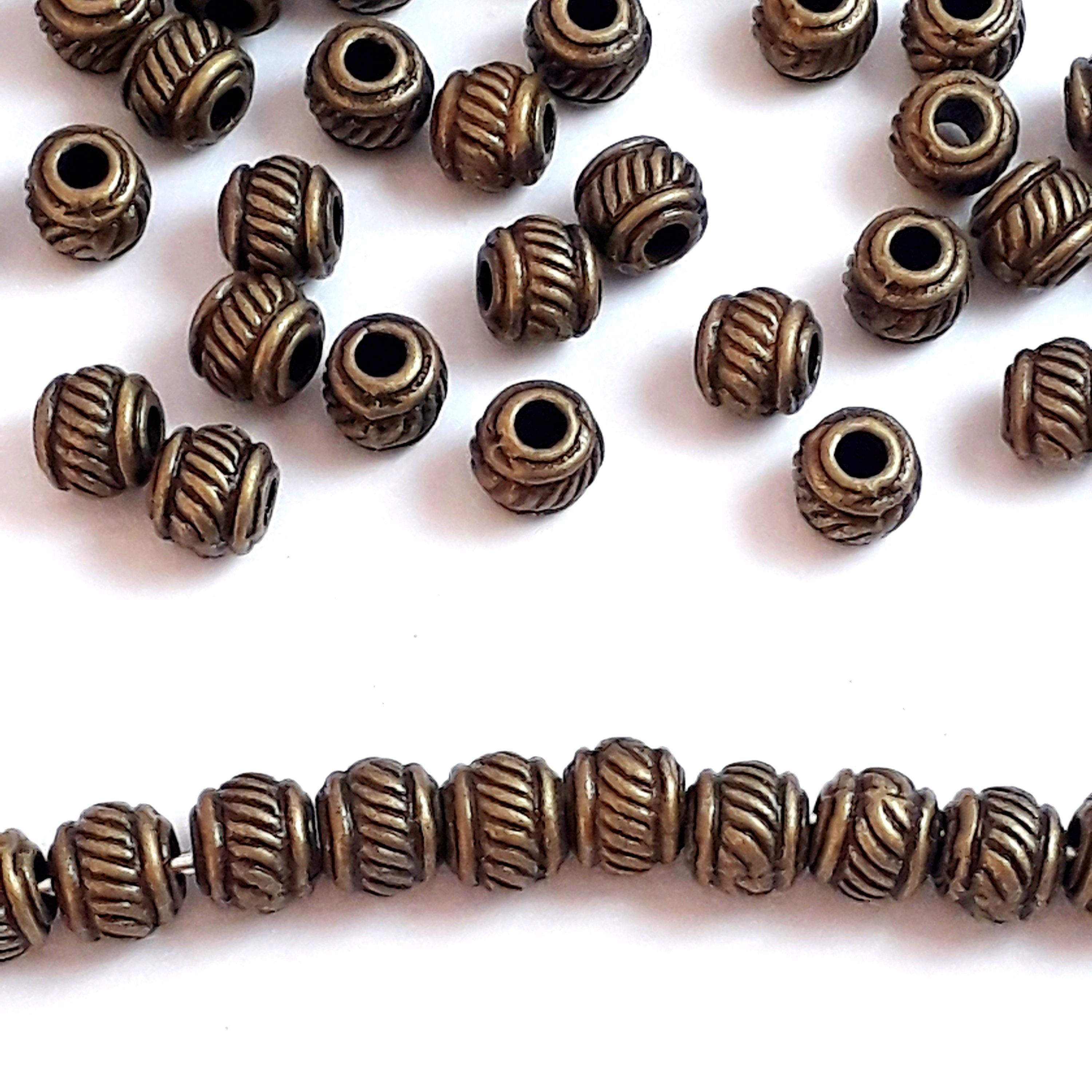 Striped Rondelle Antique Bronze 6x5mm - 20pcs