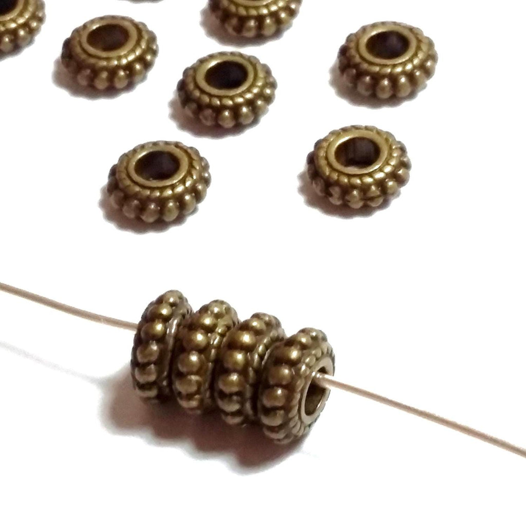 Antique Bronze Wheel Ring 7mm - 25pcs