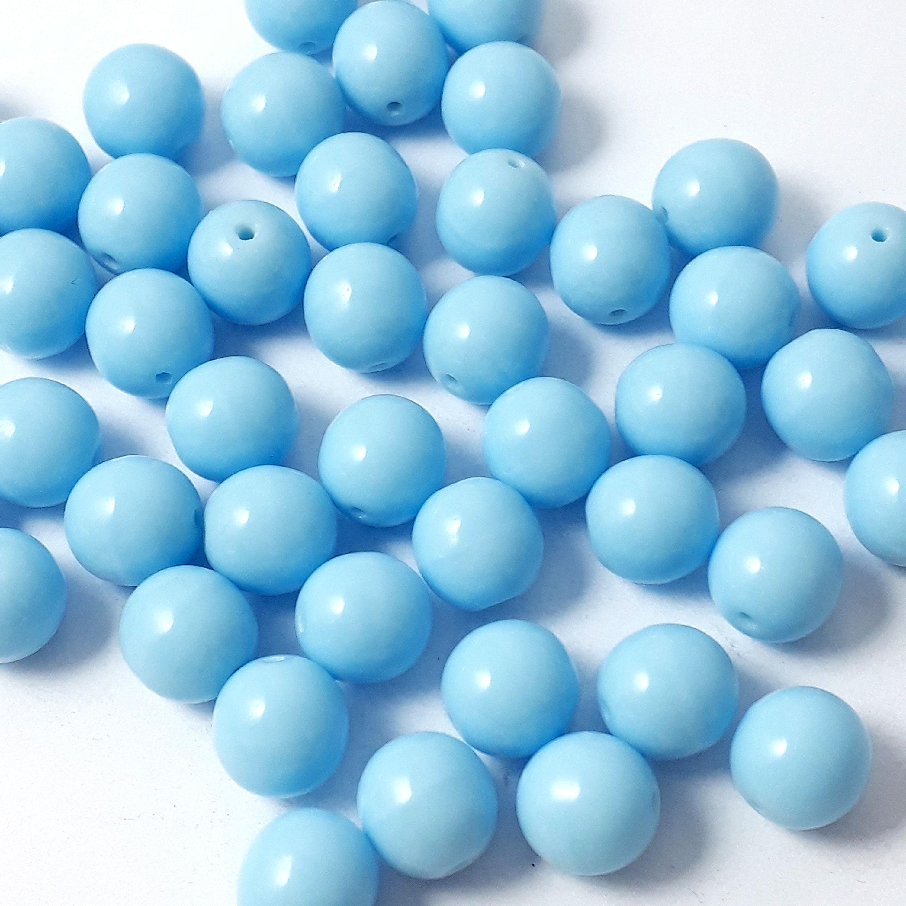 Light Blue Czech Glass Round 8mm - 10pcs