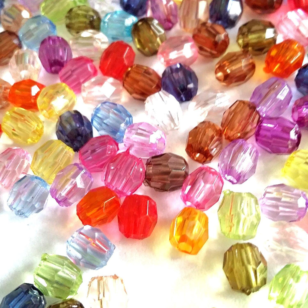Acrylic Faceted Oval Beads 4mm - 17.5g