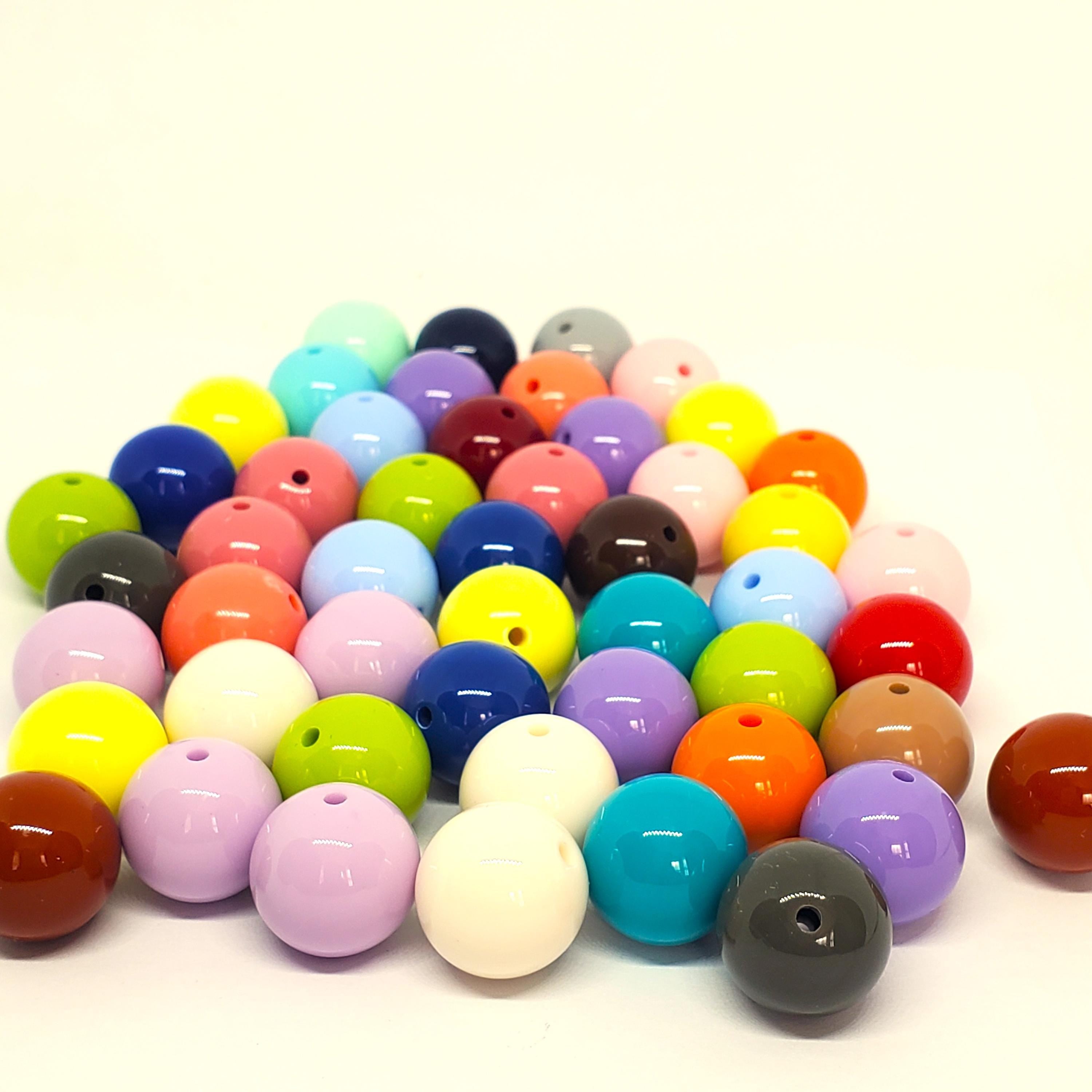 Acrylic Round Mixed Colour 14mm - 25pcs