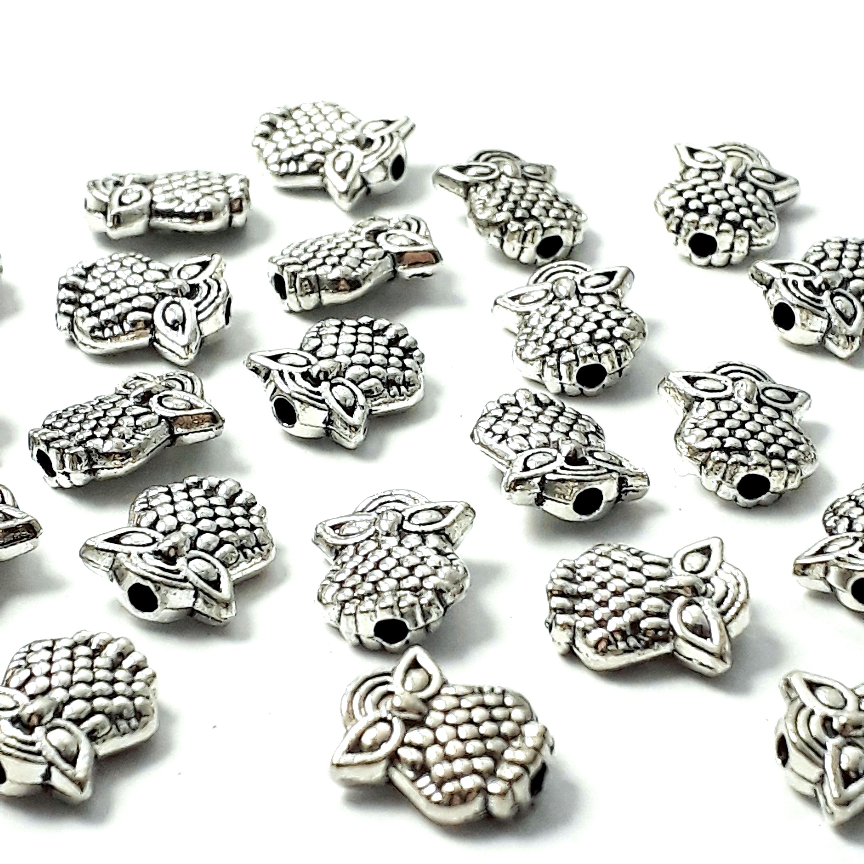 Owl Antique Silver 10x9mm - 10pcs