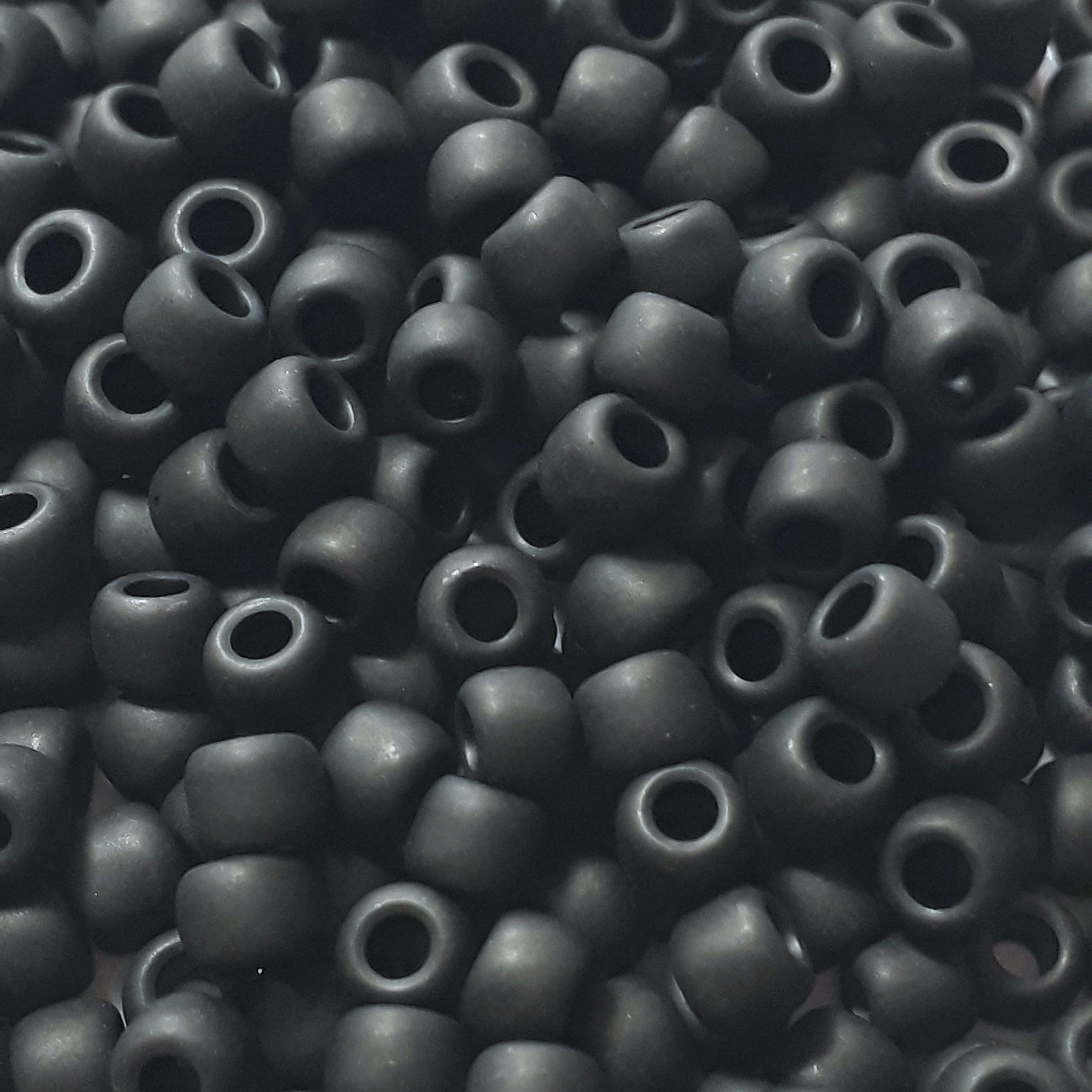 Opaque Jet Black Frosted TOHO Seed Glass 6/0 - 10g