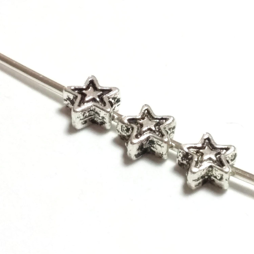 Antique Silver Star 4mm - 100pcs