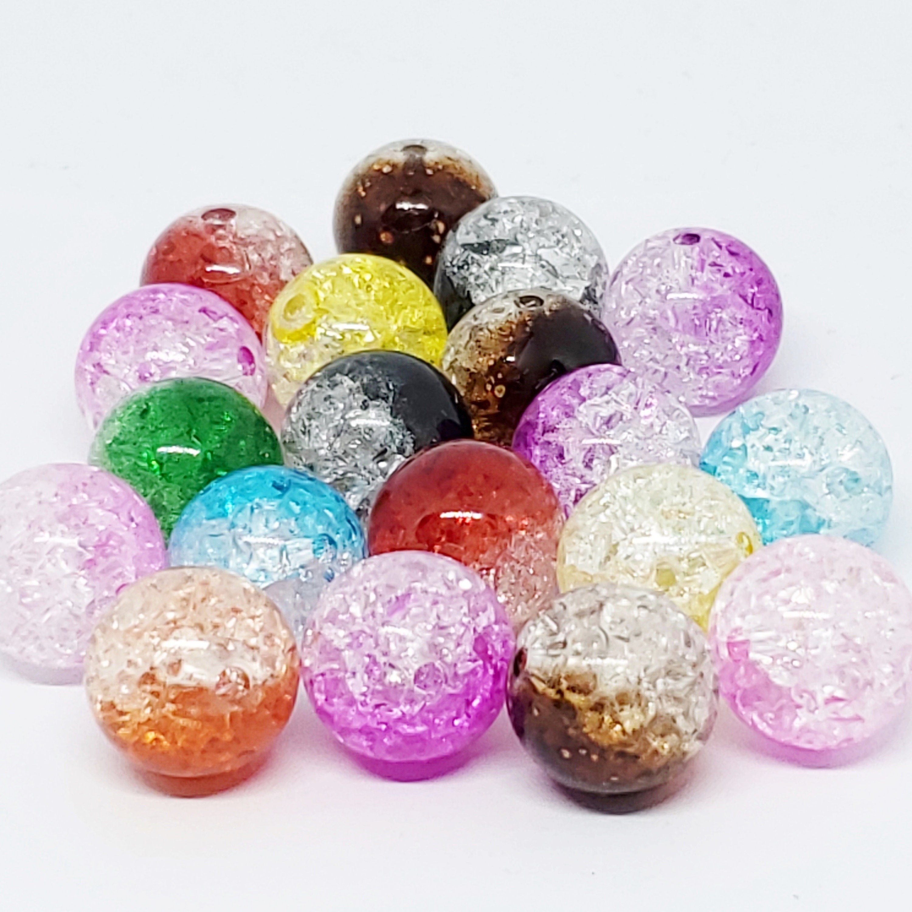 Acrylic Crackle Round 14mm - 19pcs