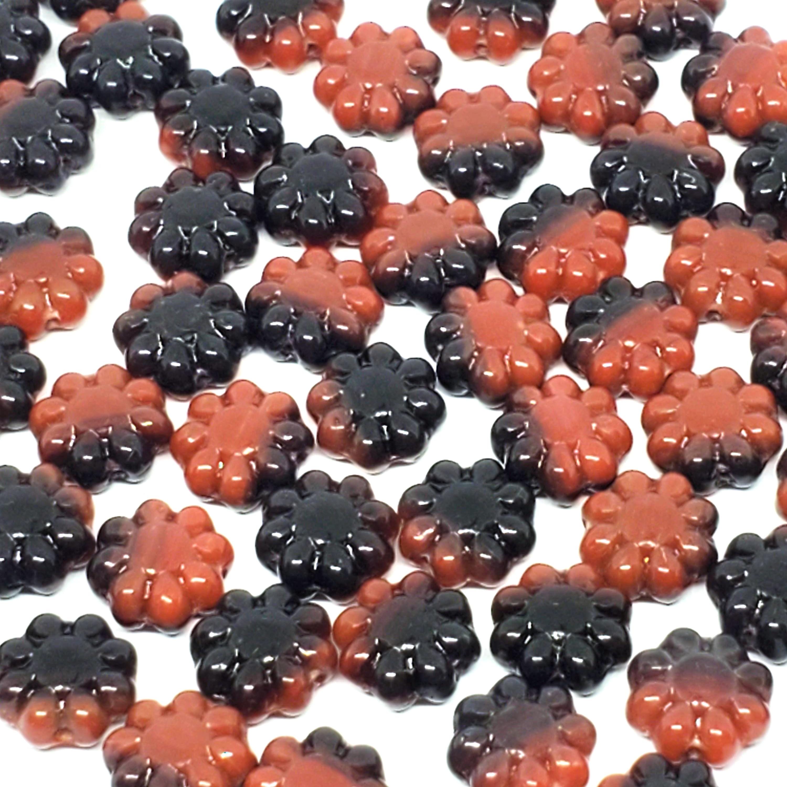 Sienna & Black Czech Glass Hawaiian Flower 9mm - 10pcs