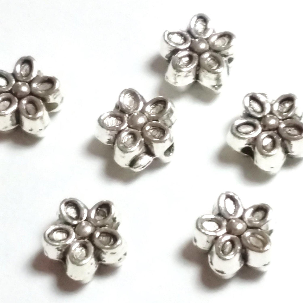 Flowers Antique Silver 7mm - 25pcs