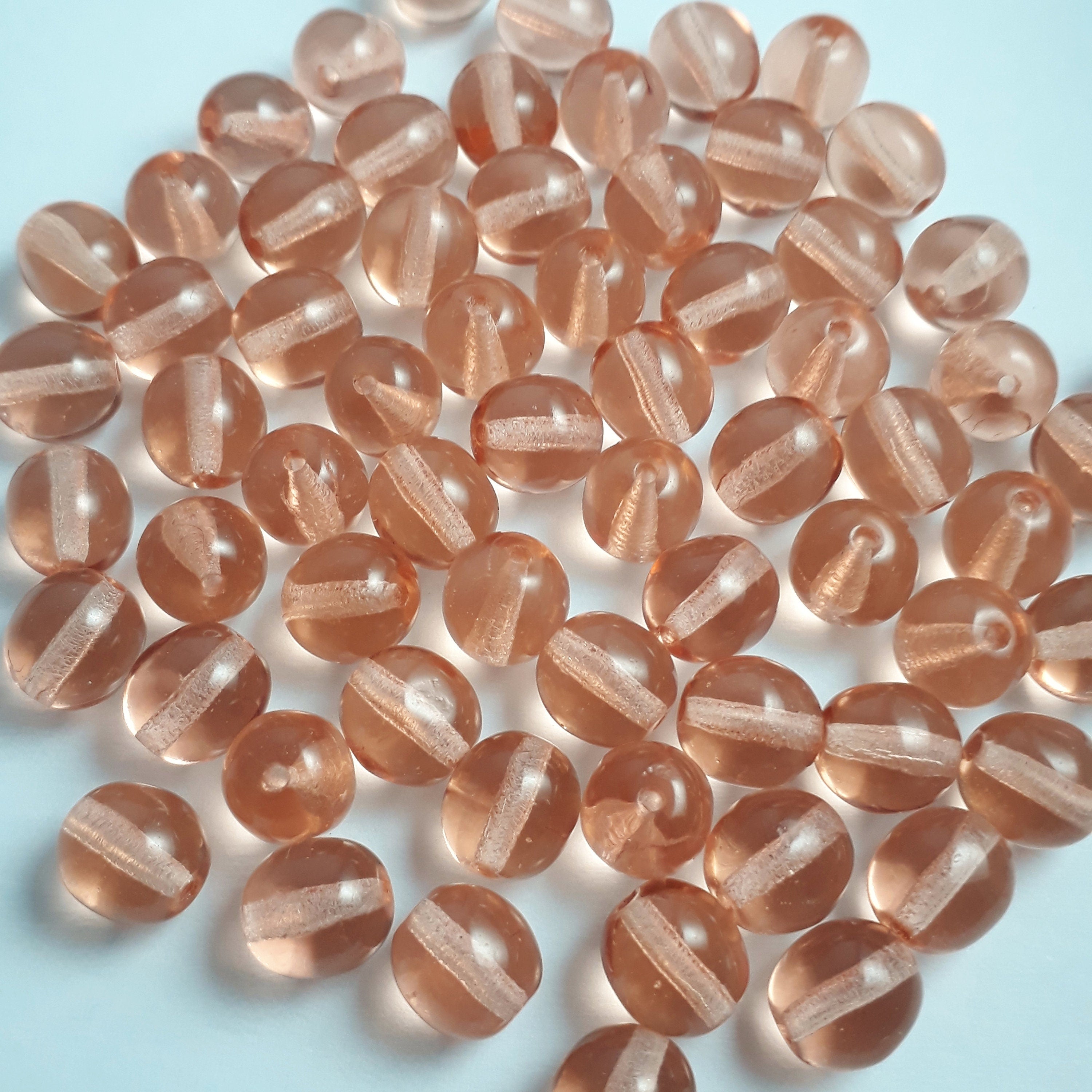 Dusty Rose Pink Czech Glass Round 8mm - 20pcs