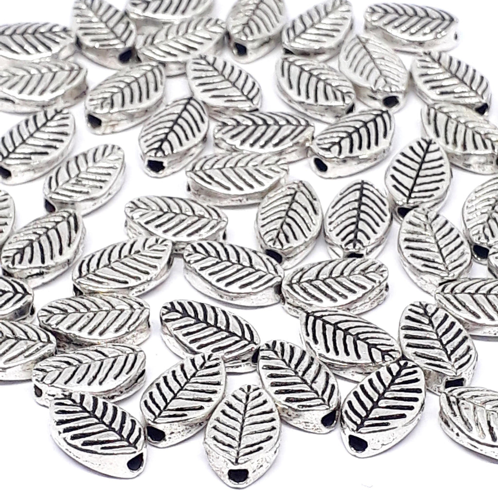 Leaf Antique Silver 9x6mm - 20pcs