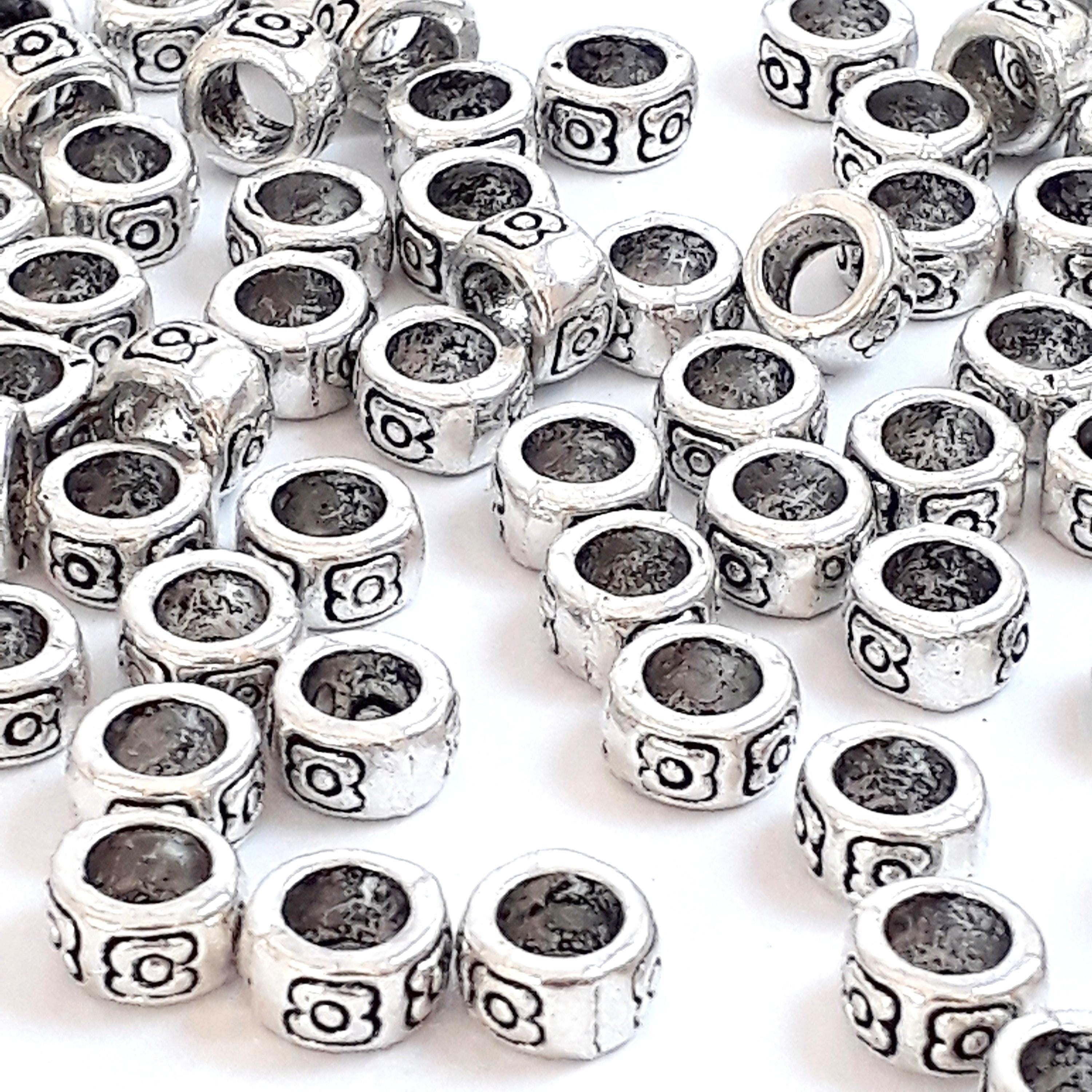 Donut Flower Antique Silver 7x4mm - 20pcs