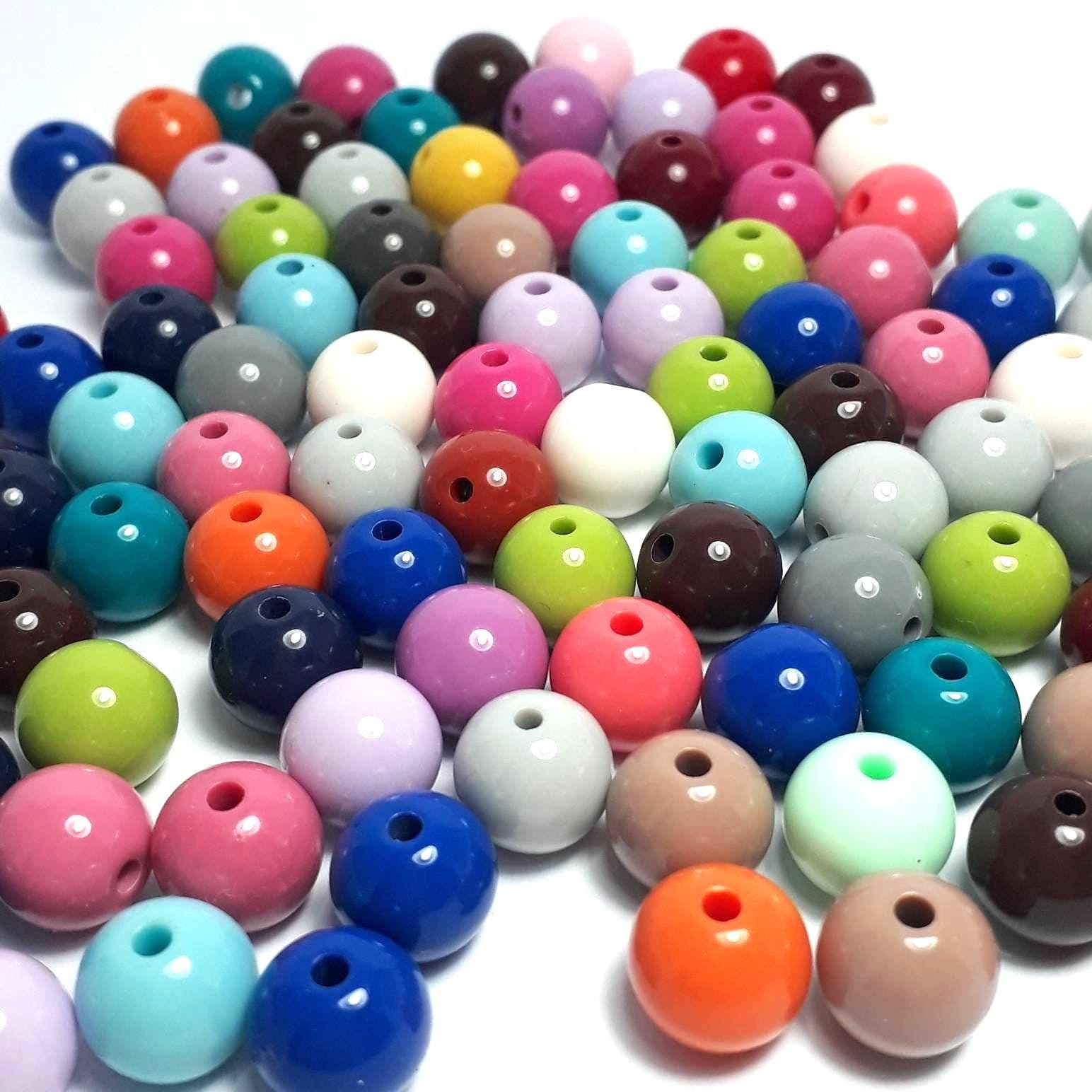 Acrylic Round Mixed Colour 10mm - 25pcs