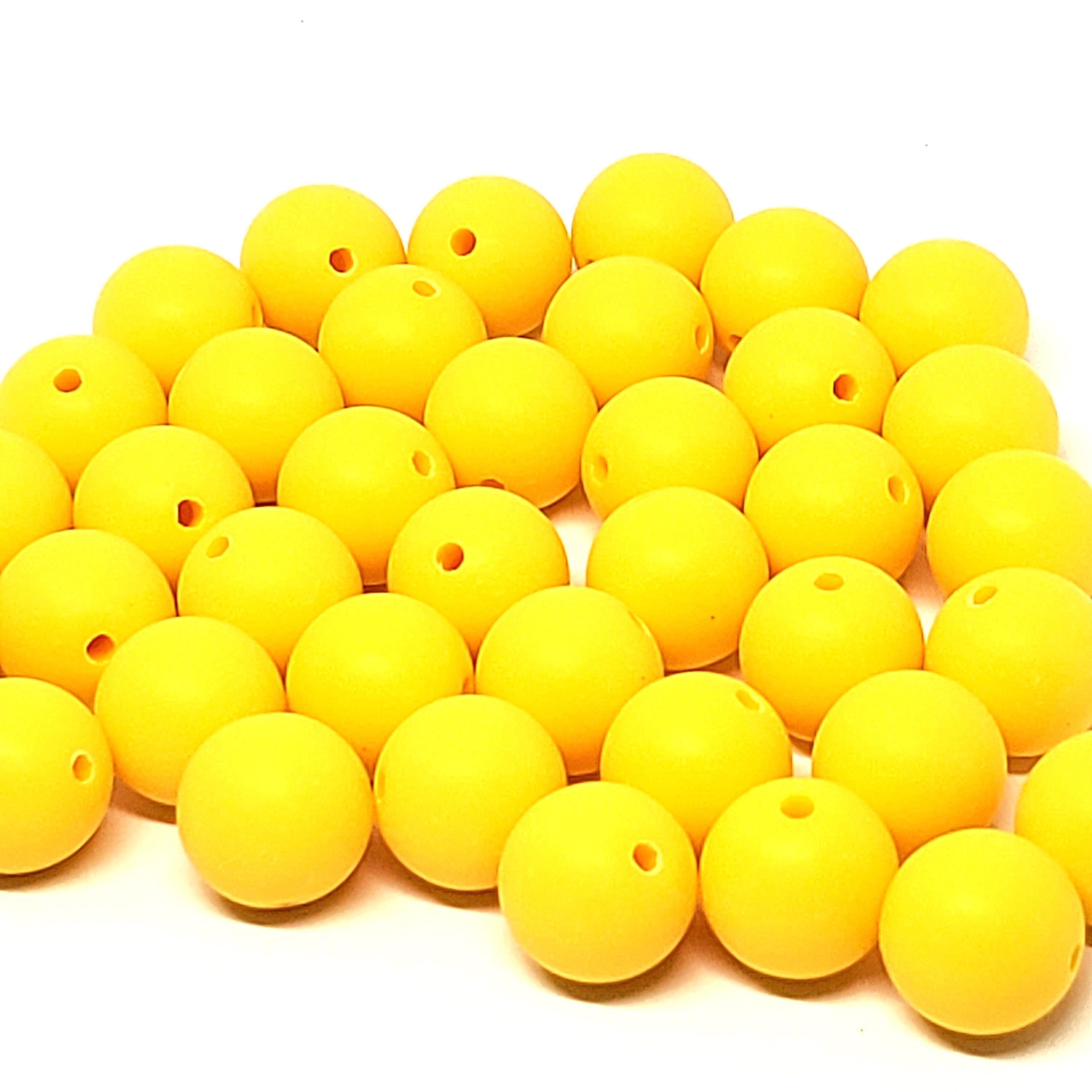 Sunshine Yellow Matte Acrylic Round 12mm - 50pcs