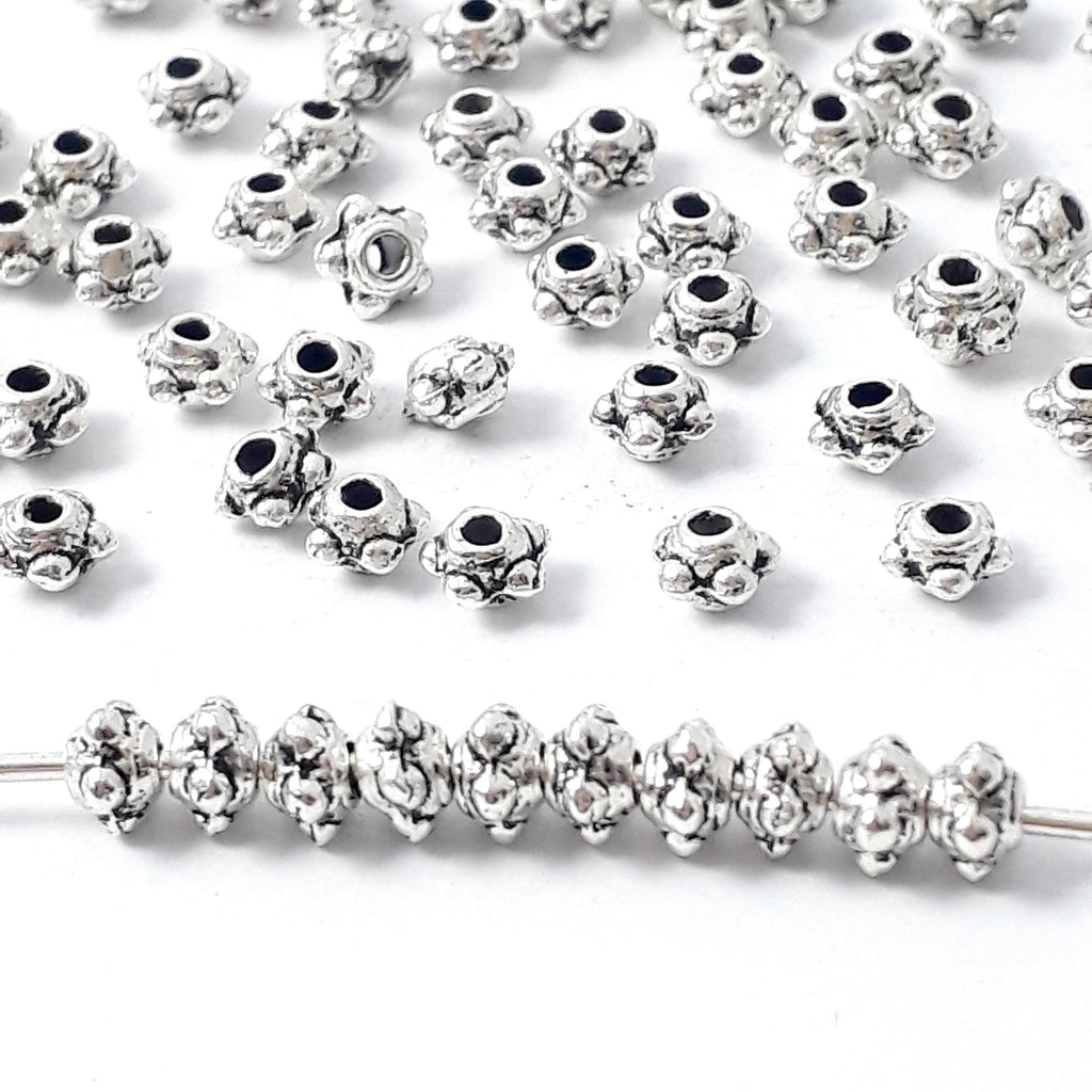 Flying Saucer Antique Silver 4mm - 100pcs