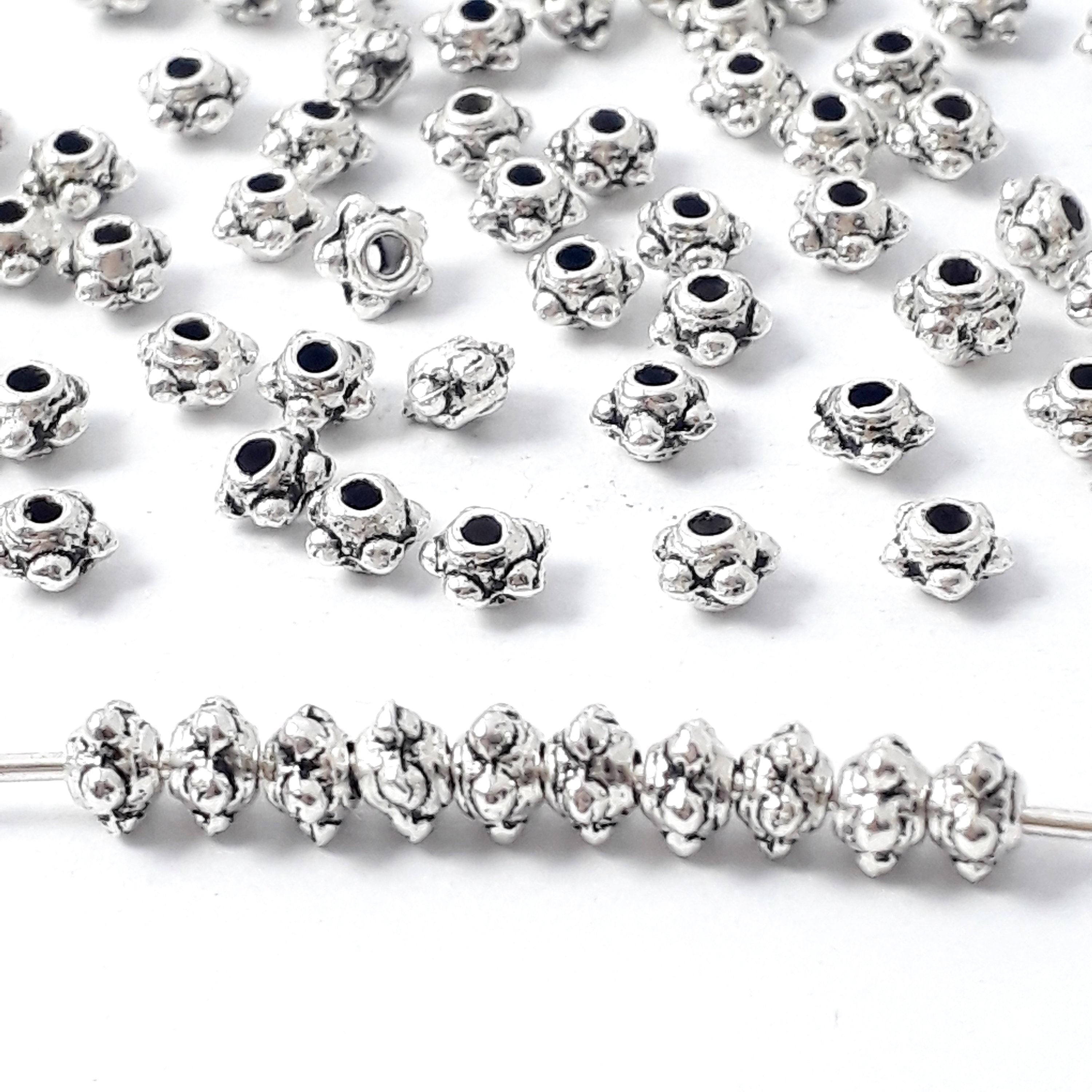 Flying Saucer Antique Silver 4mm - 100pcs