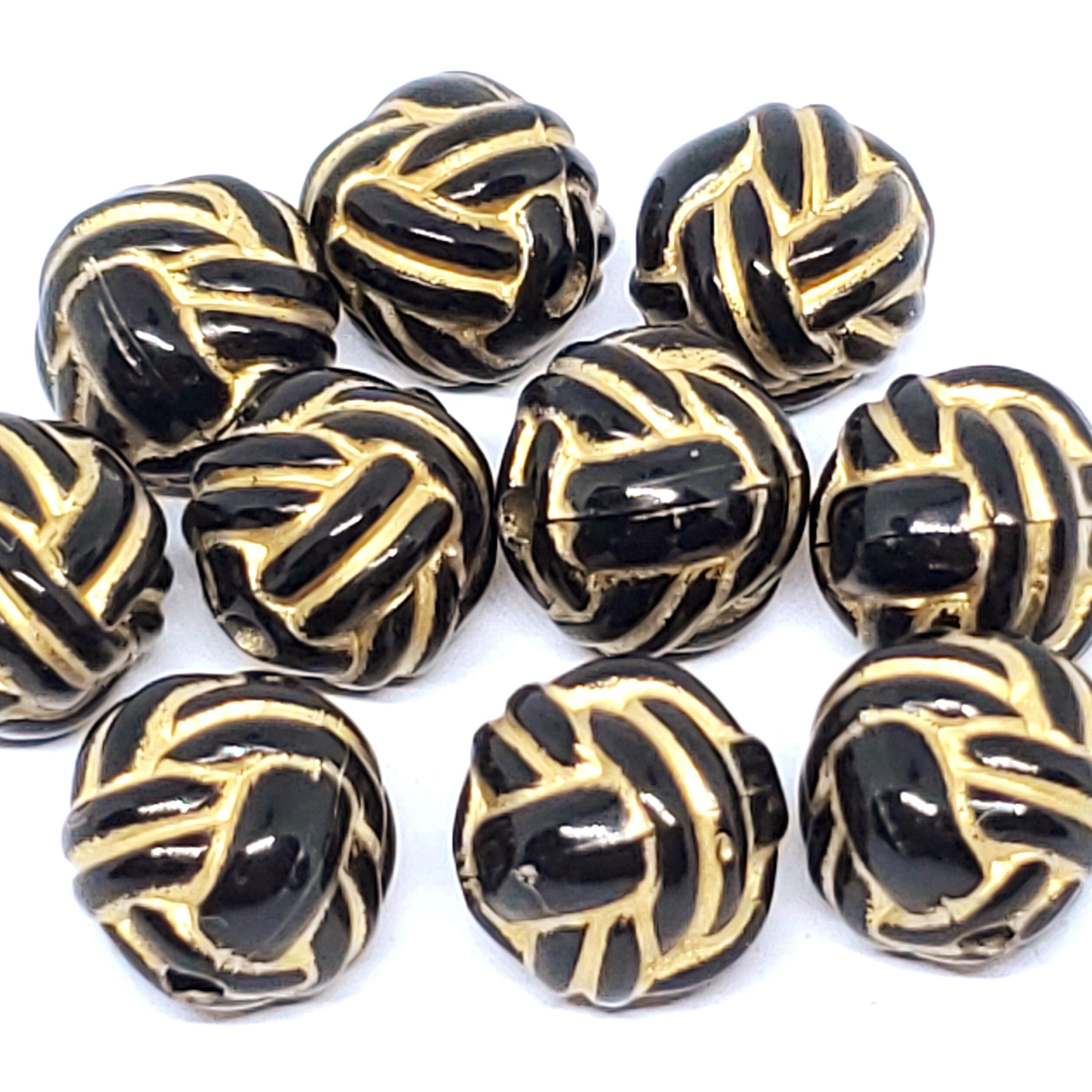 Black & Gold Resin Knot Rope 11mm - 2pcs