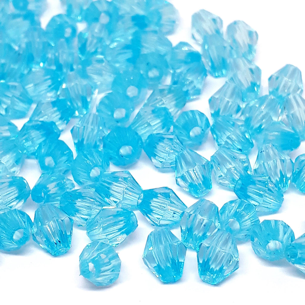 Light Blue Acrylic Faceted Bicone 6x5mm 30g