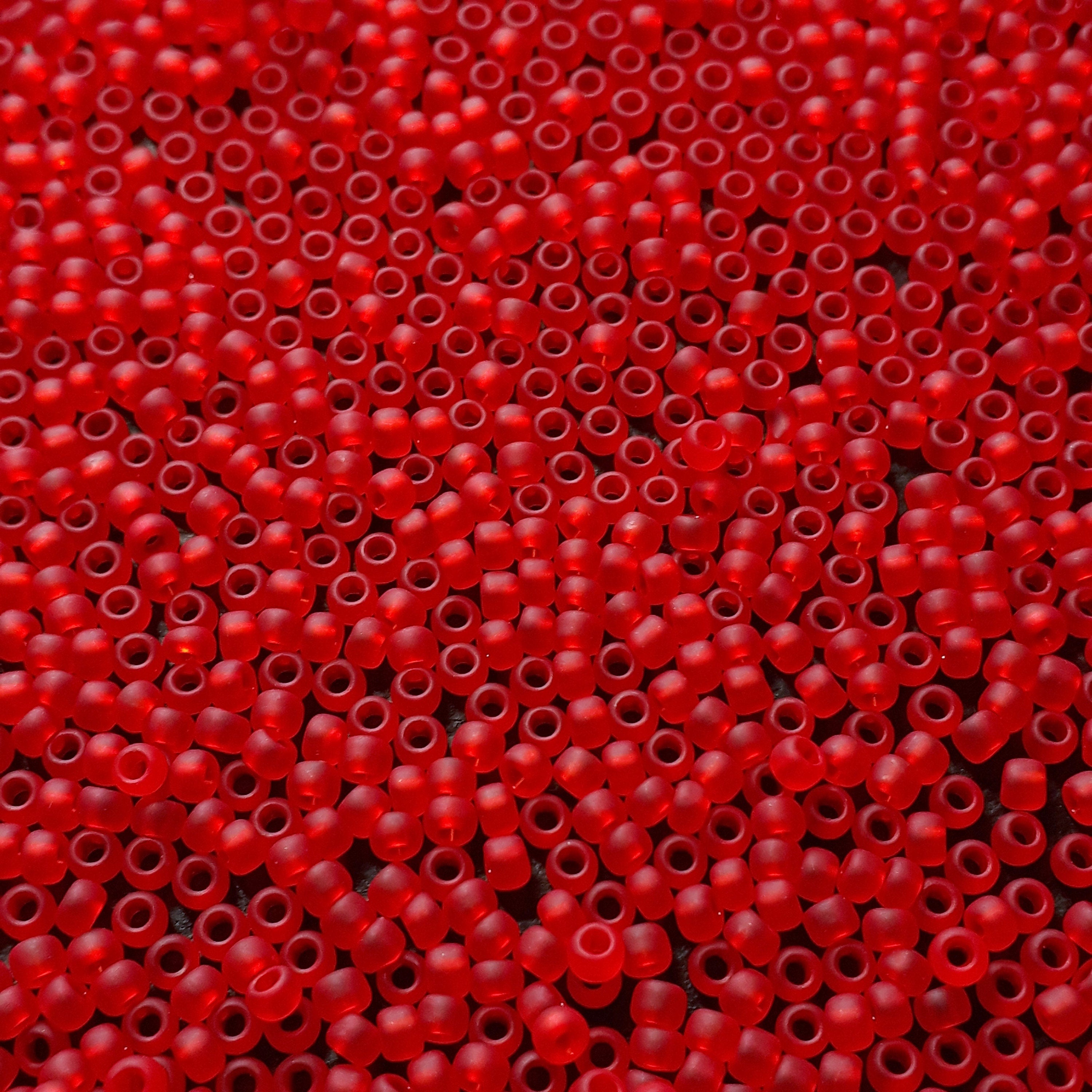 Transparent-Frosted Light Siam Ruby TOHO Seed Glass 11/0 - 10g