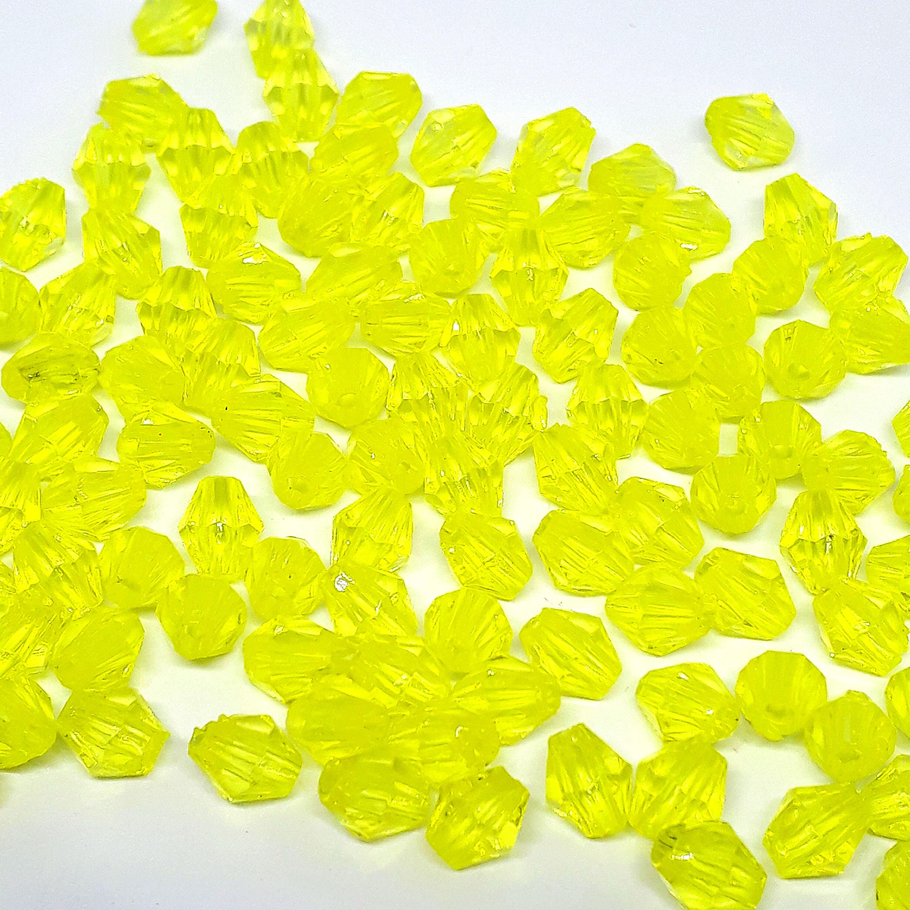 Yellow Acrylic Faceted Bicone 6x5mm 30g