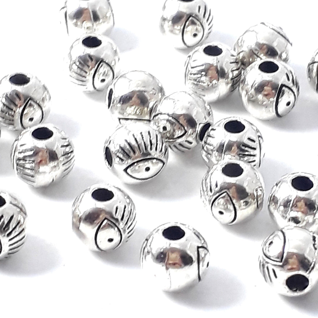Round Eye Antique Silver 6mm - 20pcs