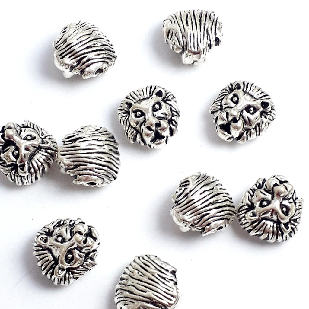 Chunky Lion Antique Silver 12mm - 2pcs