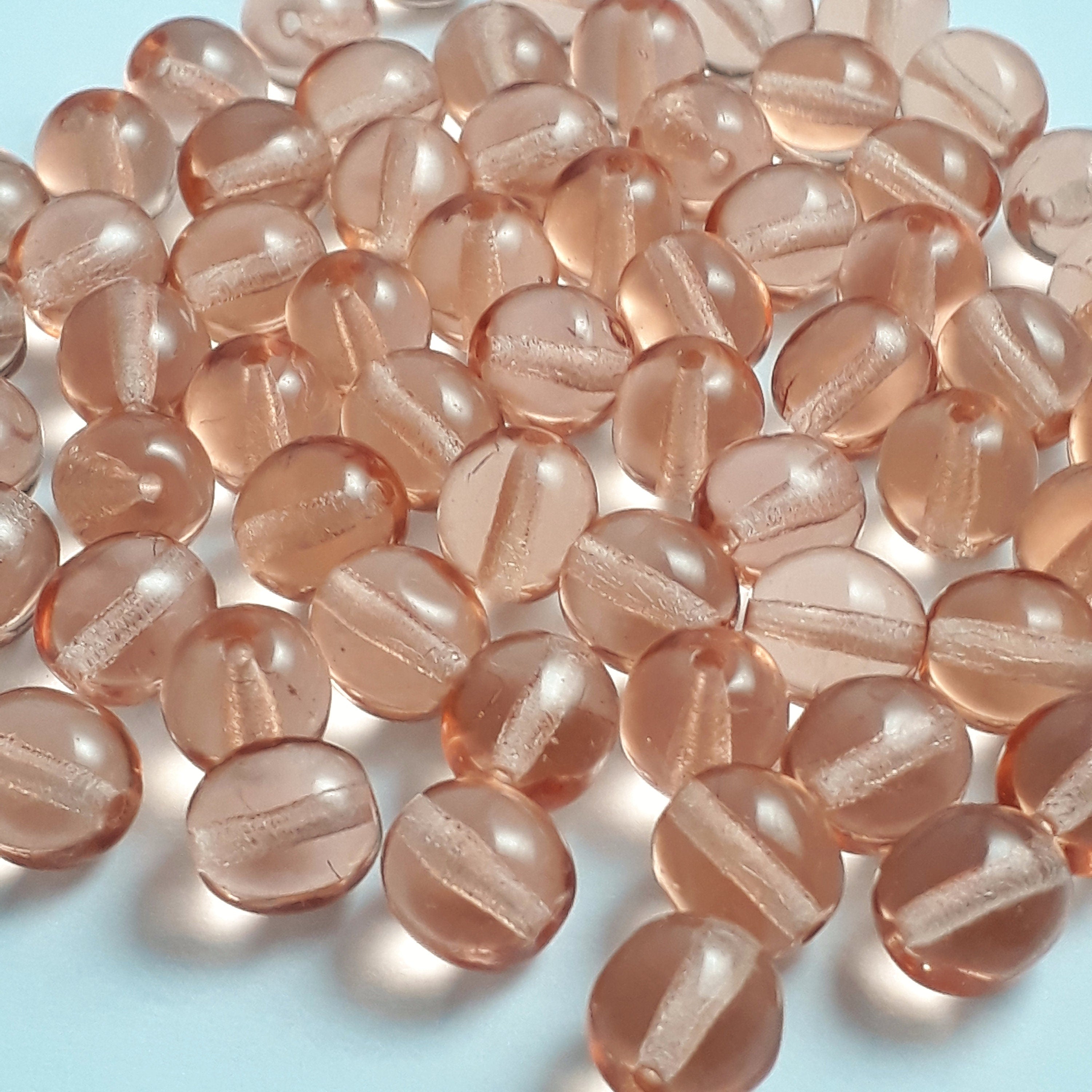 Dusty Rose Pink Czech Glass Round 8mm - 20pcs
