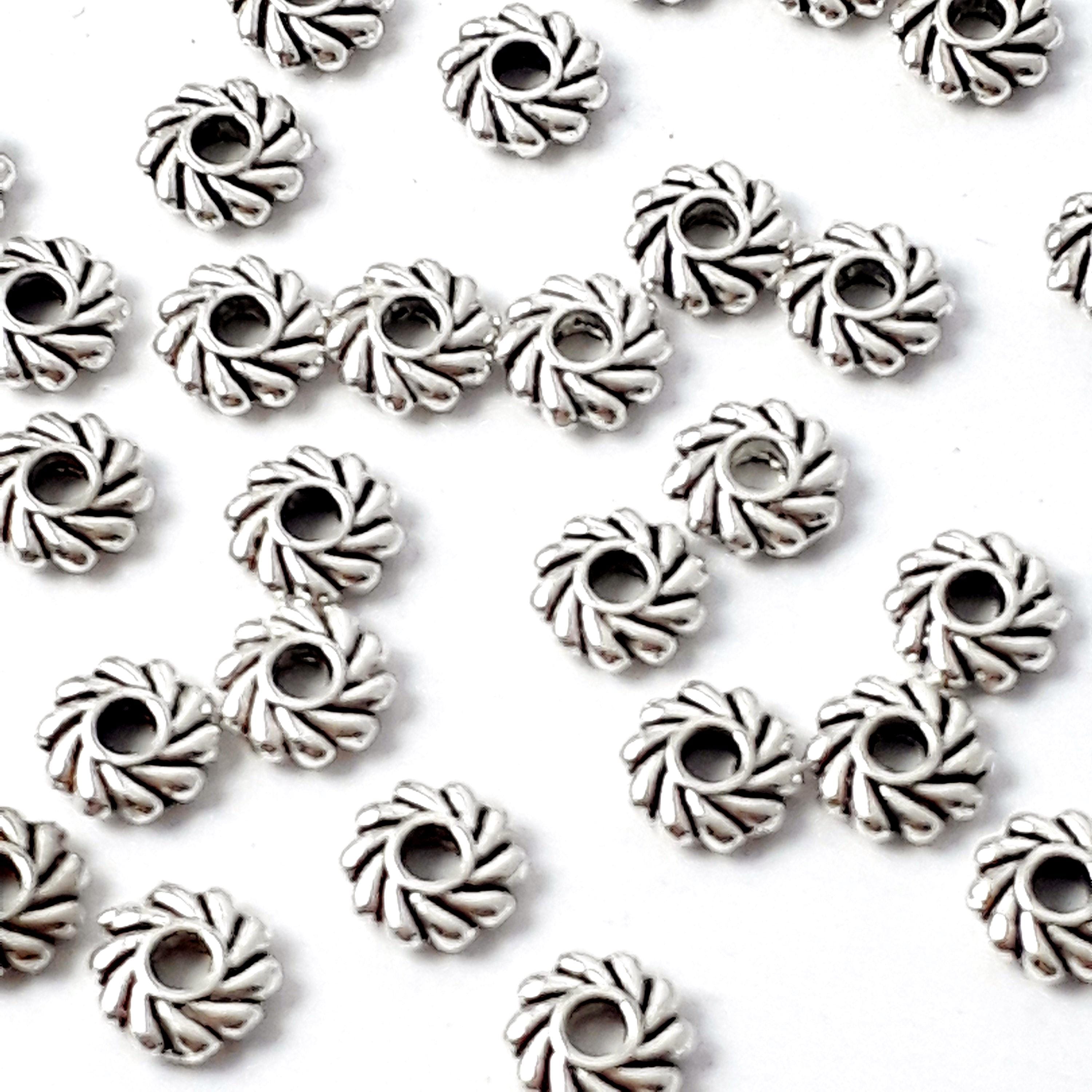 Small Flat Spacer Antique Silver 5mm - 50pcs